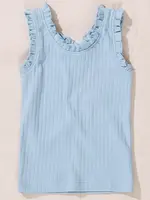 Pink Chicken joy ruffle rib tank