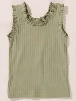 Pink Chicken joy ruffle rib tank