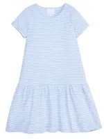 Little English | BISBY Kari T-Shirt Dress - Light Blue Stripe