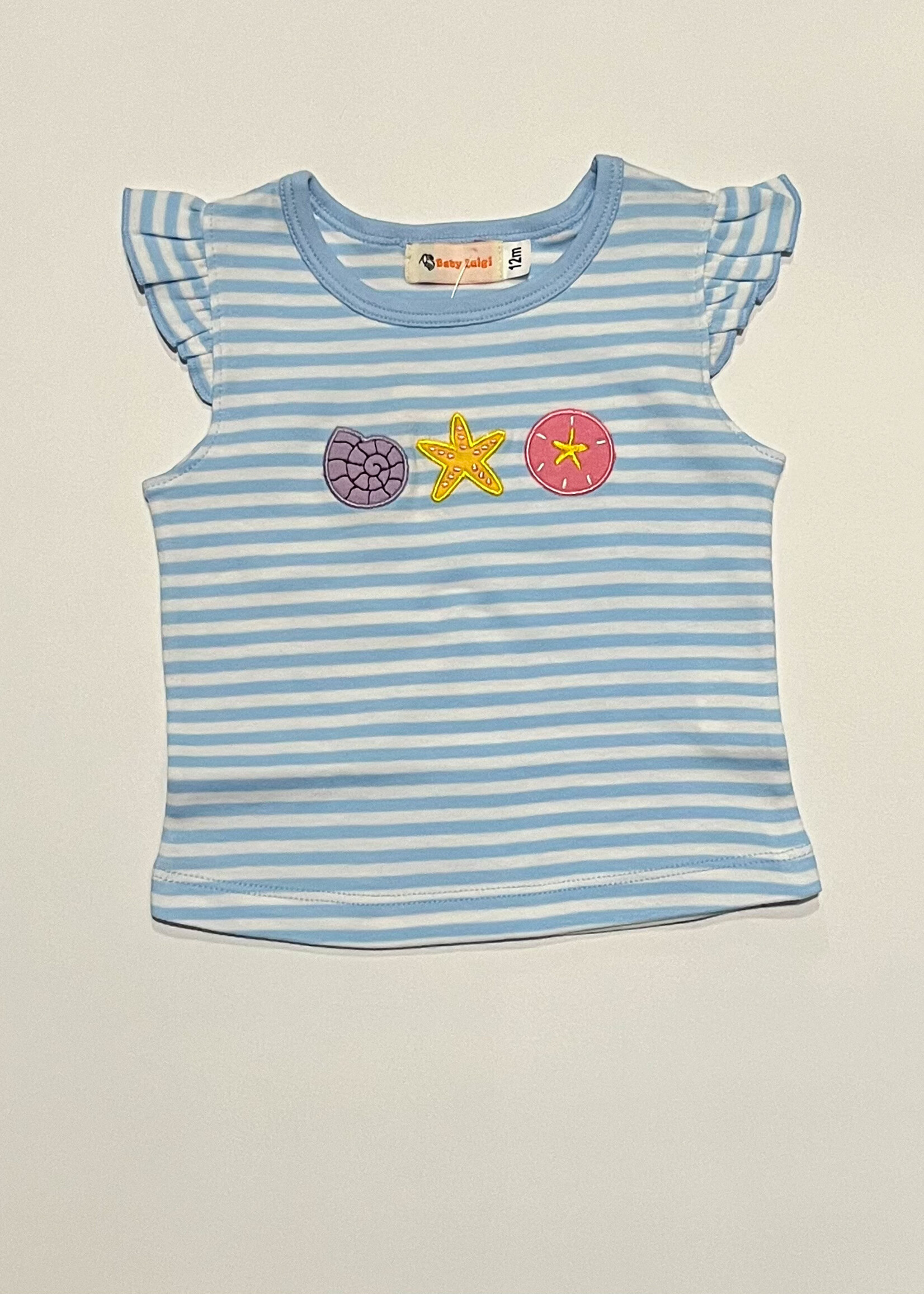 Luigi Kids Girls Stripe T-Shirt 3-Beach Icons