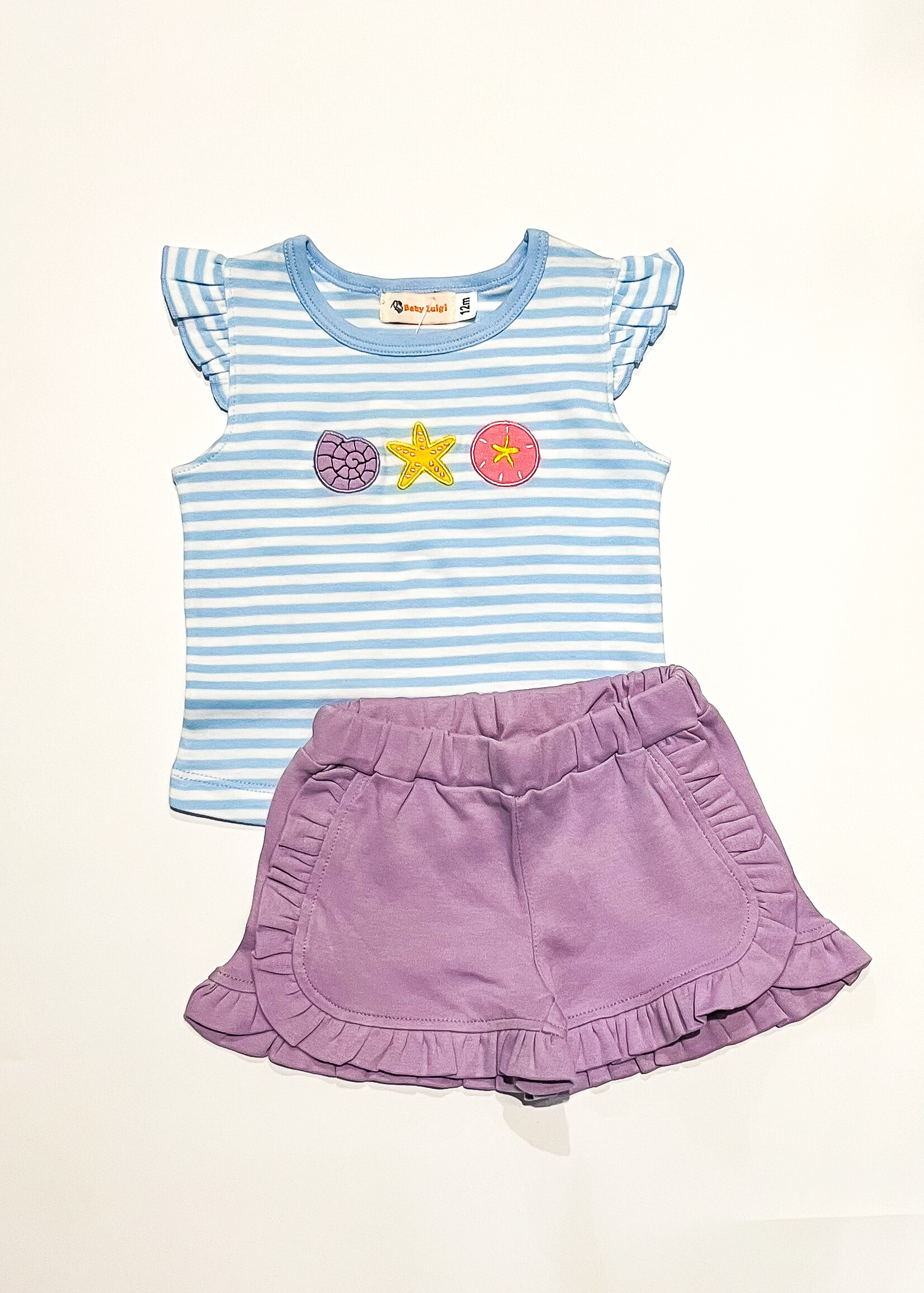 Luigi Kids Girls Stripe T-Shirt 3-Beach Icons
