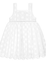 Minnow girls white square neck dress