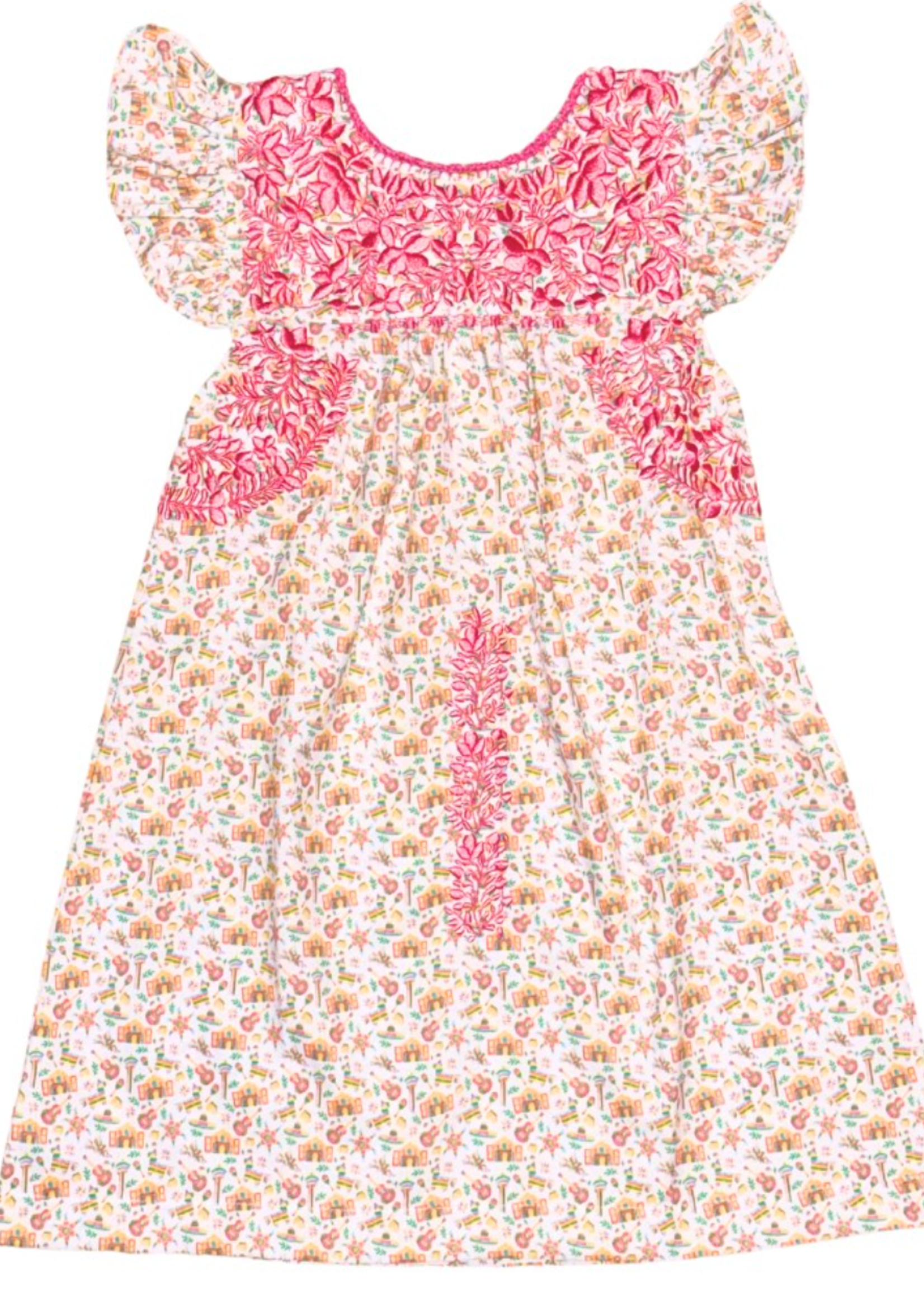 Six Honeybees Flutter Sleeve Dress w/ Ruffle
