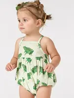 Pink Chicken baby girls auggie bubble - frogs