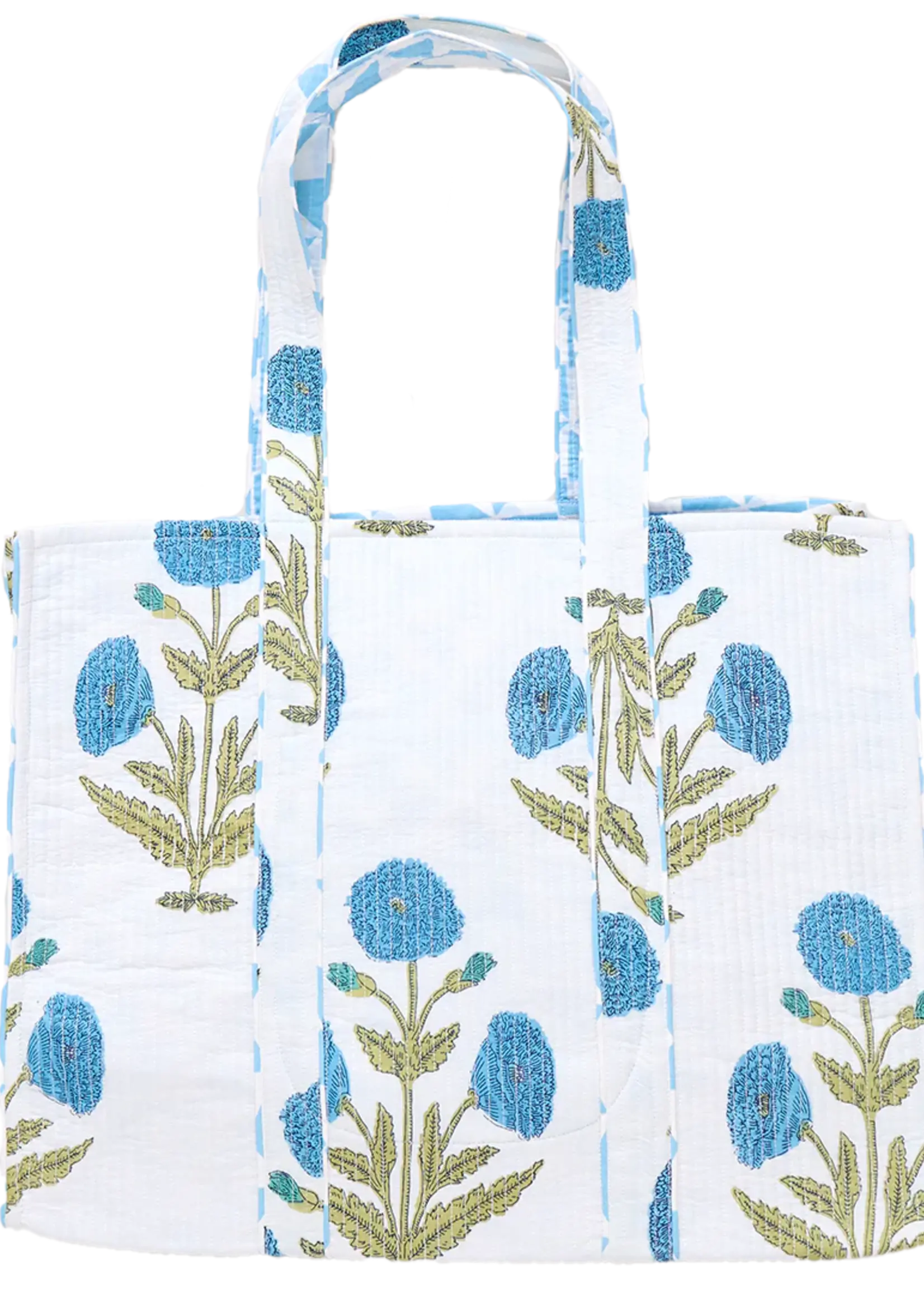 Pink Chicken large reversible quilted tote