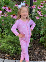James and Lottie Girls One Piece Zip Up Jammies