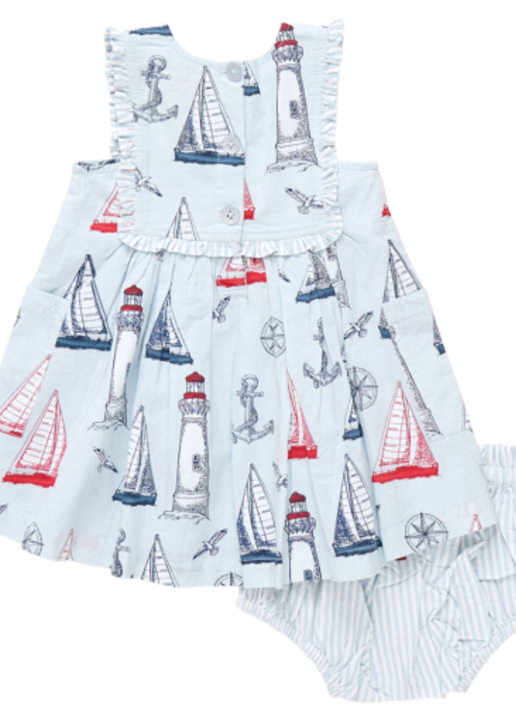 Pink Chicken baby girls courtina dress set