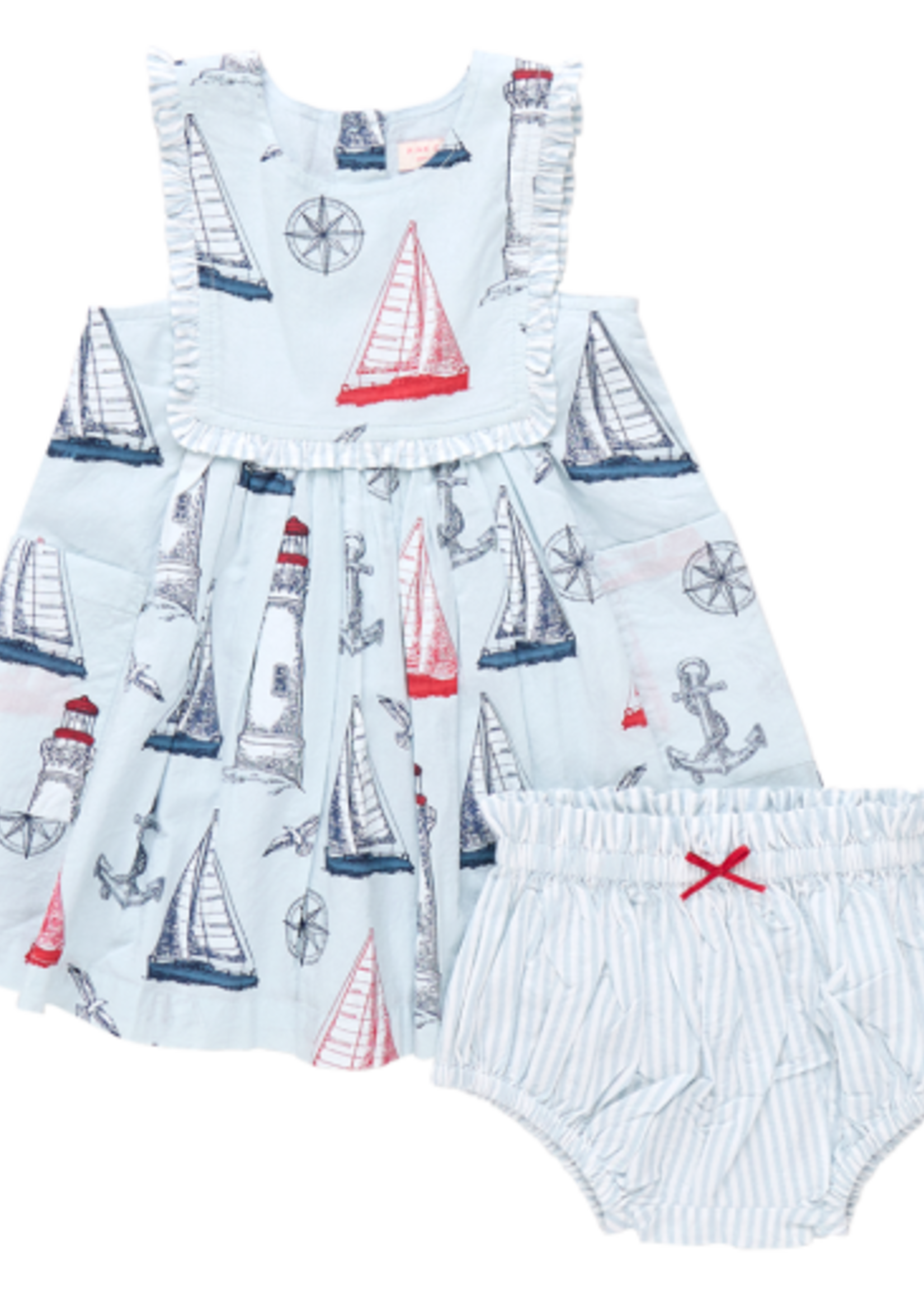 Pink Chicken baby girls courtina dress set