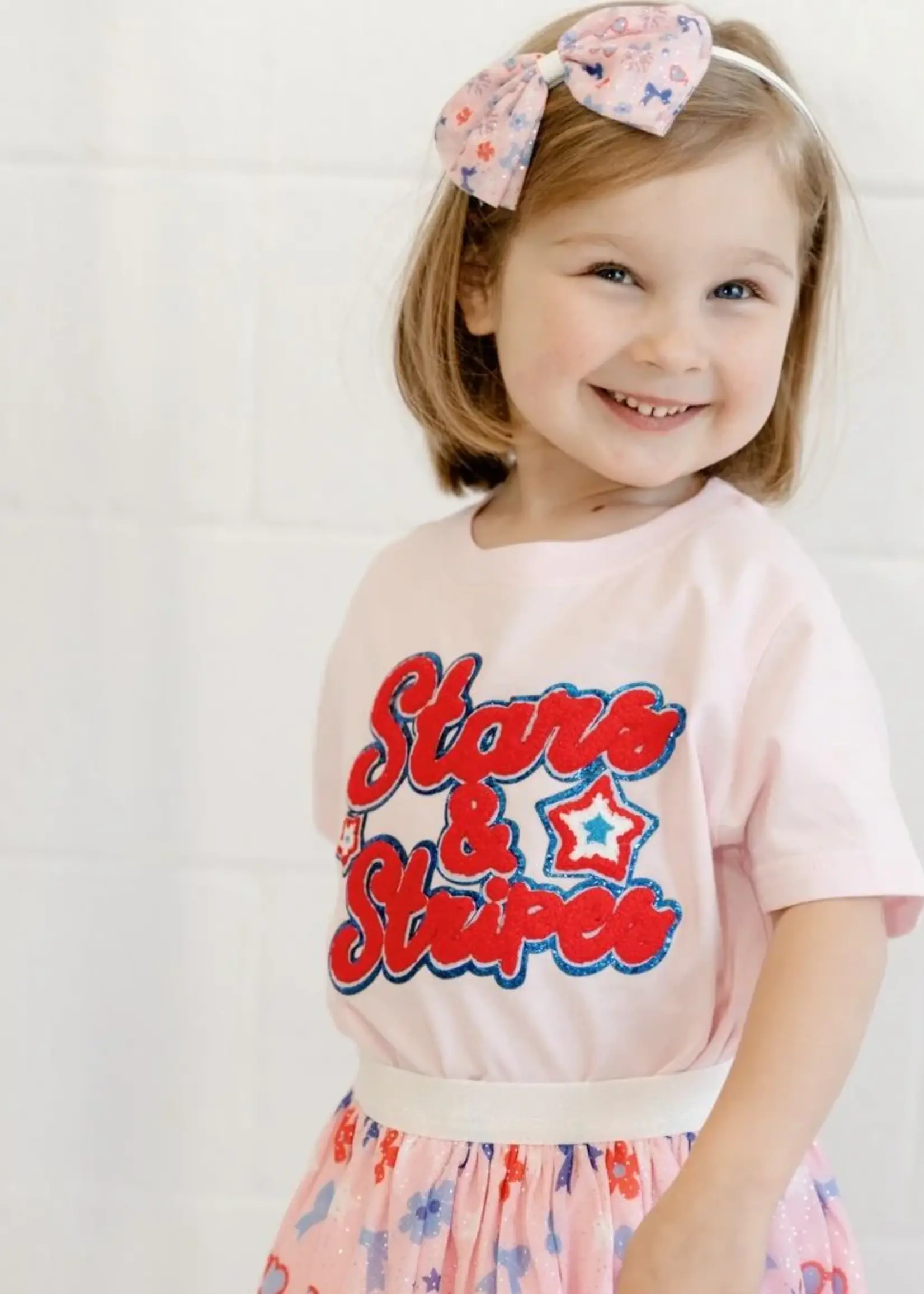 Sweet Wink Stars and Stripes Patch Short Sleeve T-Shirt