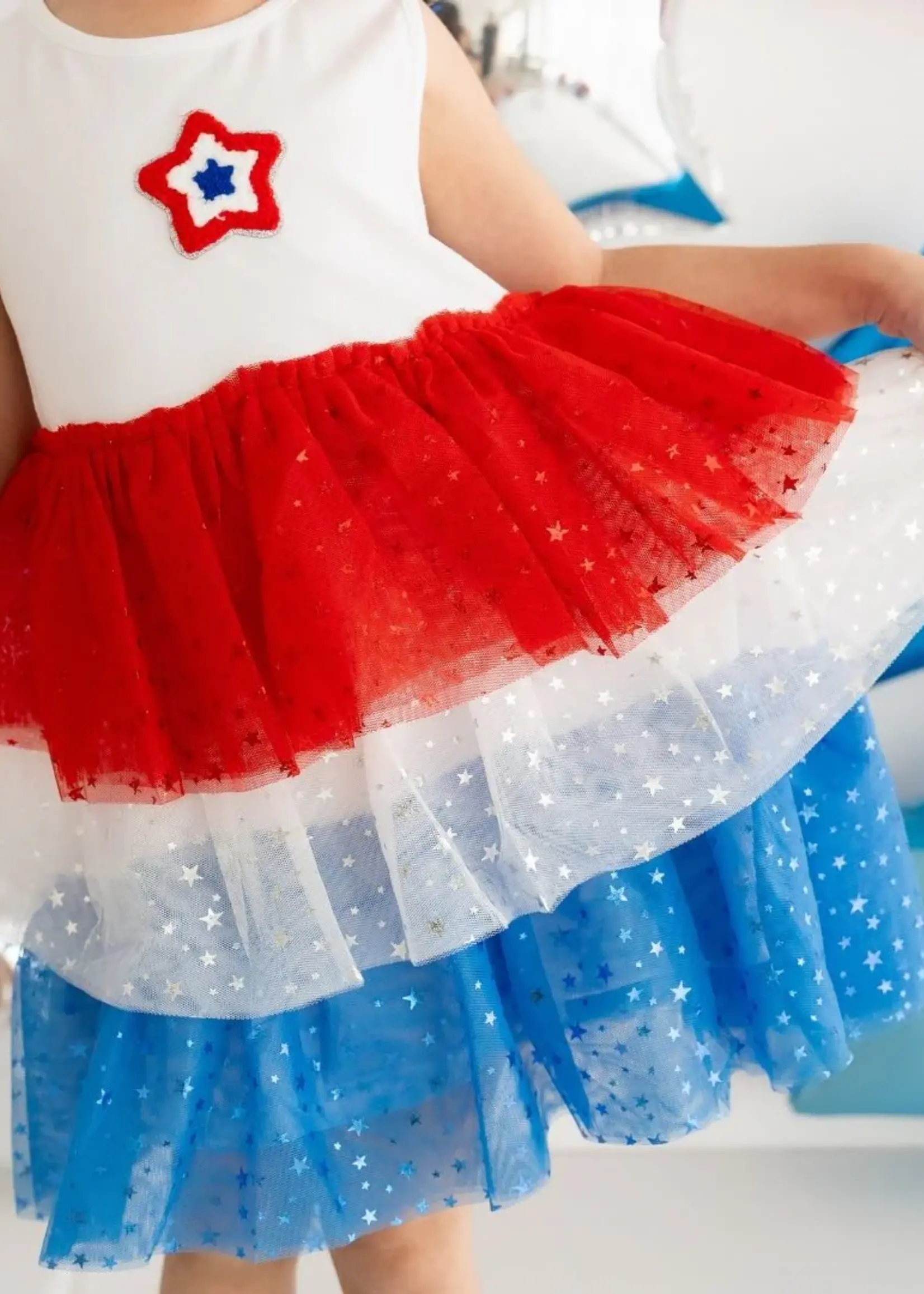 Sweet Wink Patriotic Star Patch Tank Tutu Dress