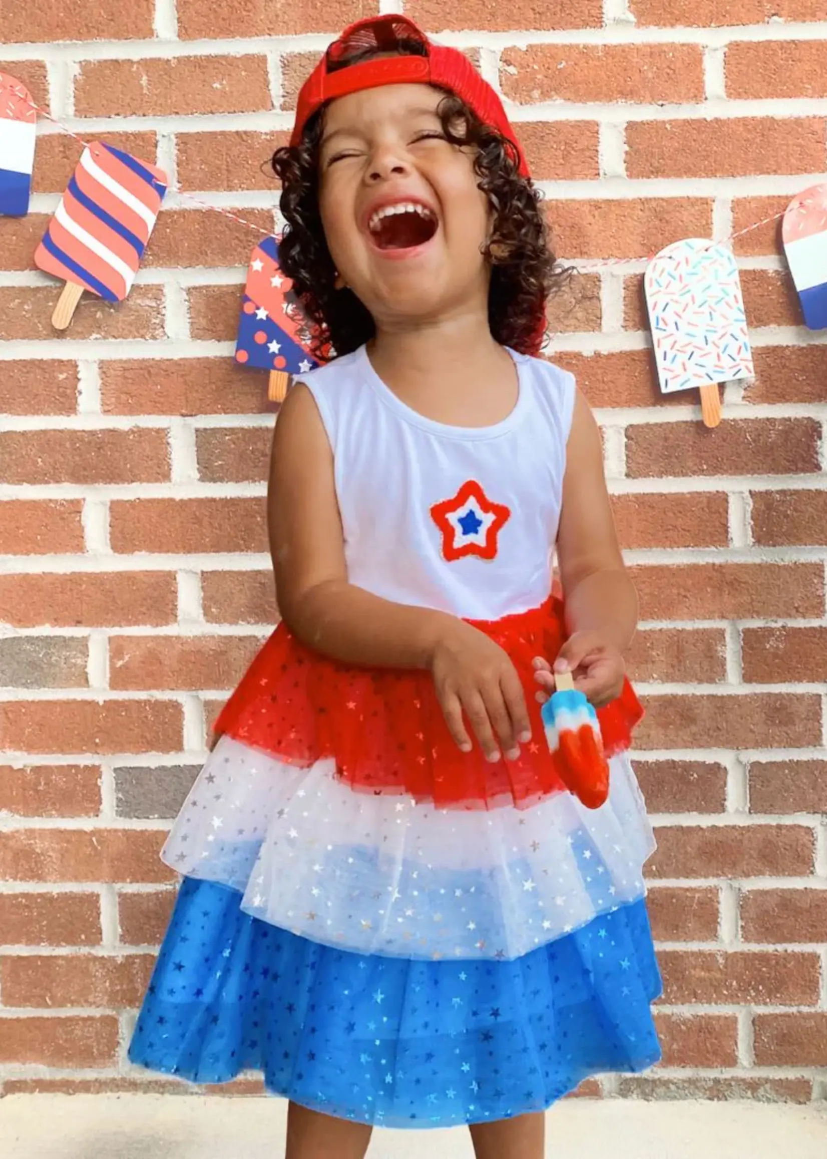 Sweet Wink Patriotic Star Patch Tank Tutu Dress