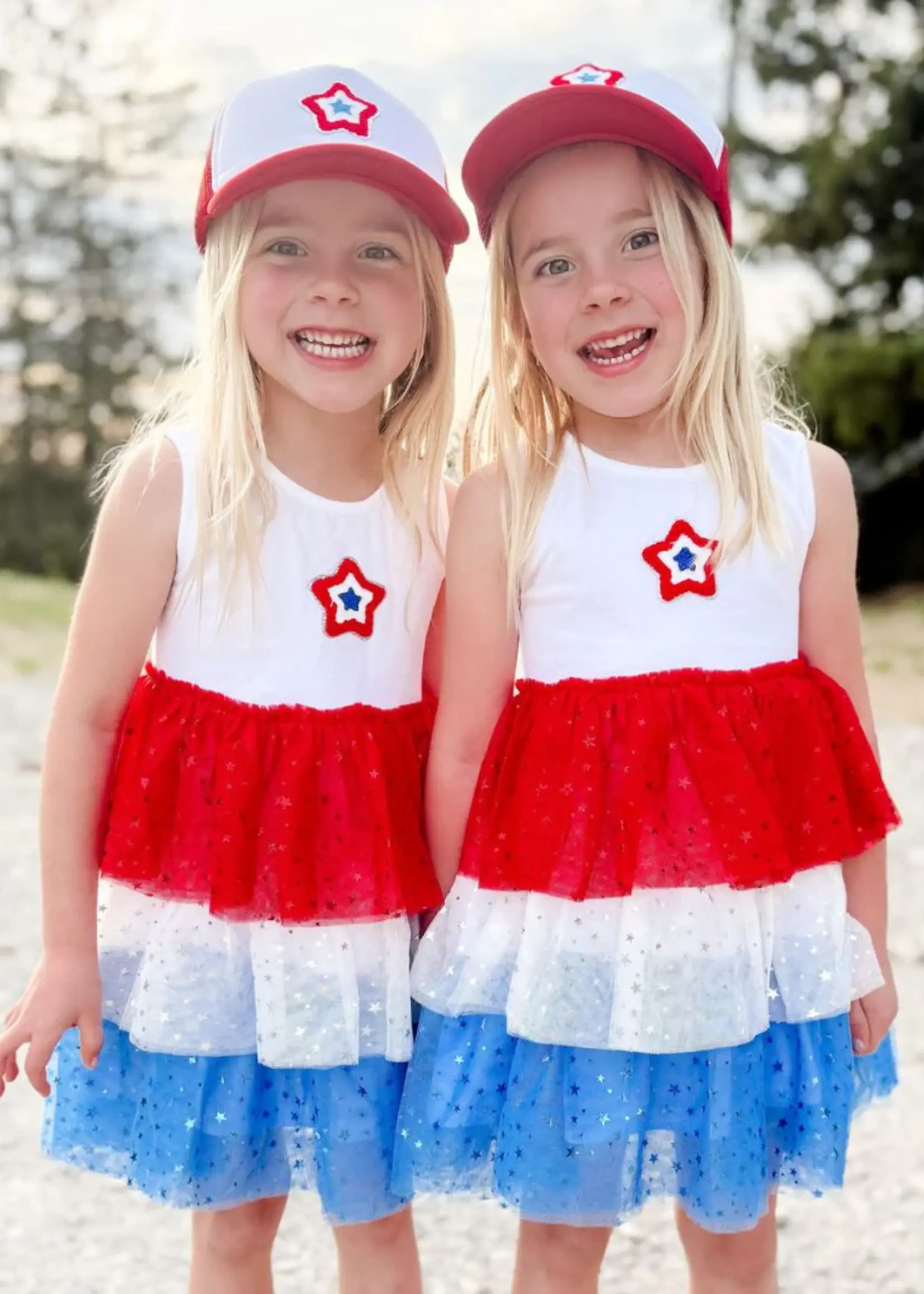 Sweet Wink Patriotic Star Patch Tank Tutu Dress