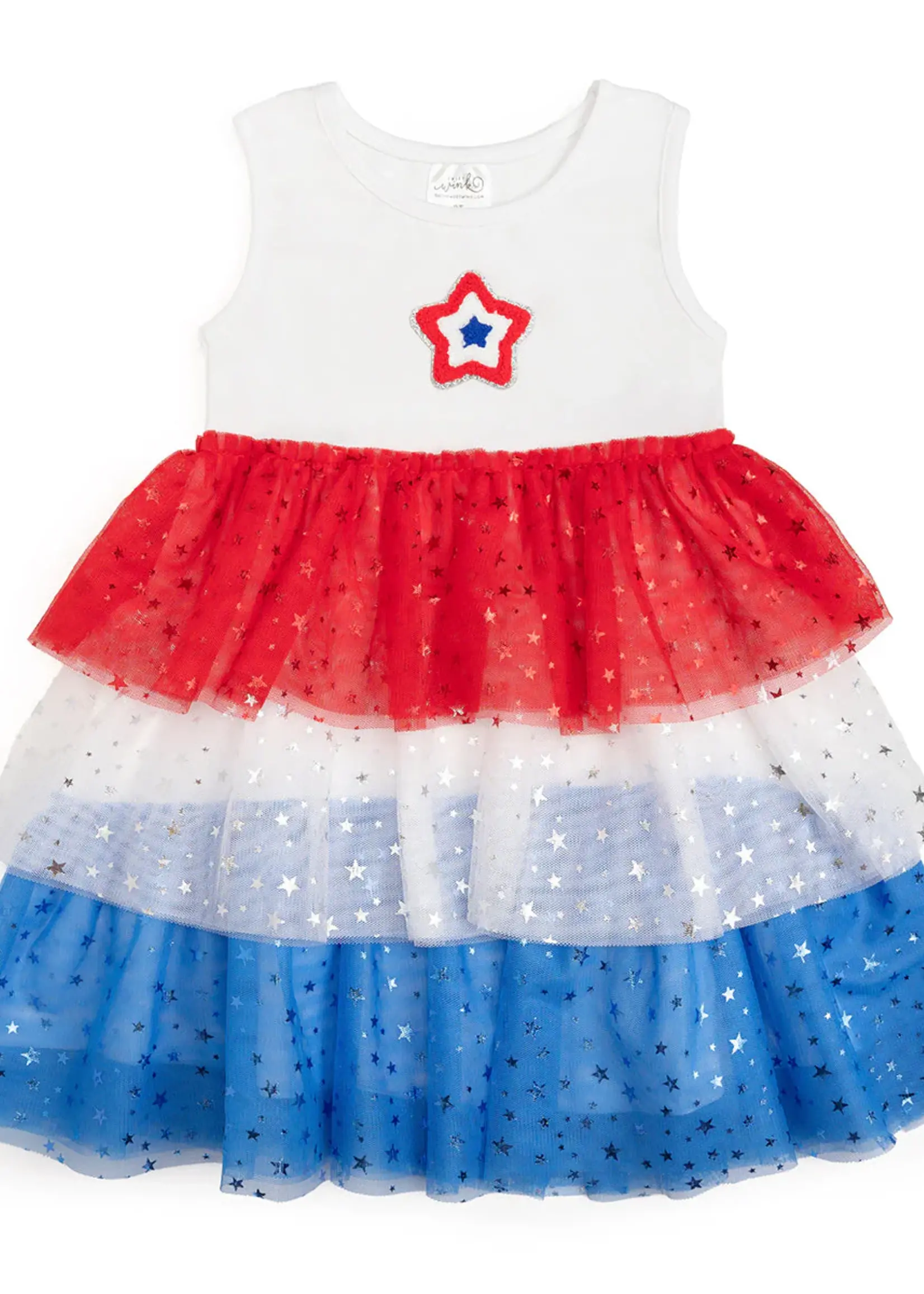 Sweet Wink Patriotic Star Patch Tank Tutu Dress