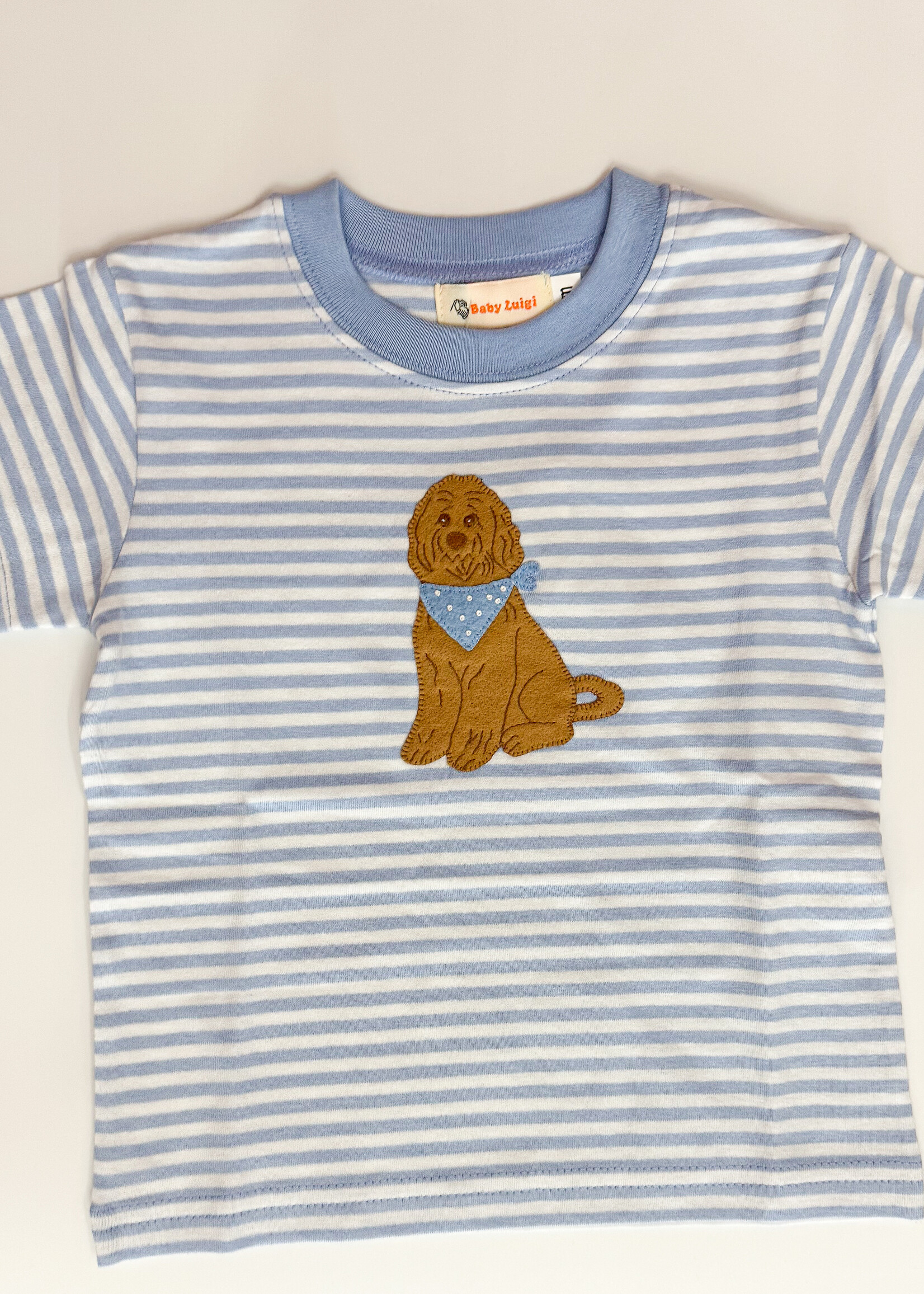 Luigi Kids Boys Stripe S/S Goldendoodle