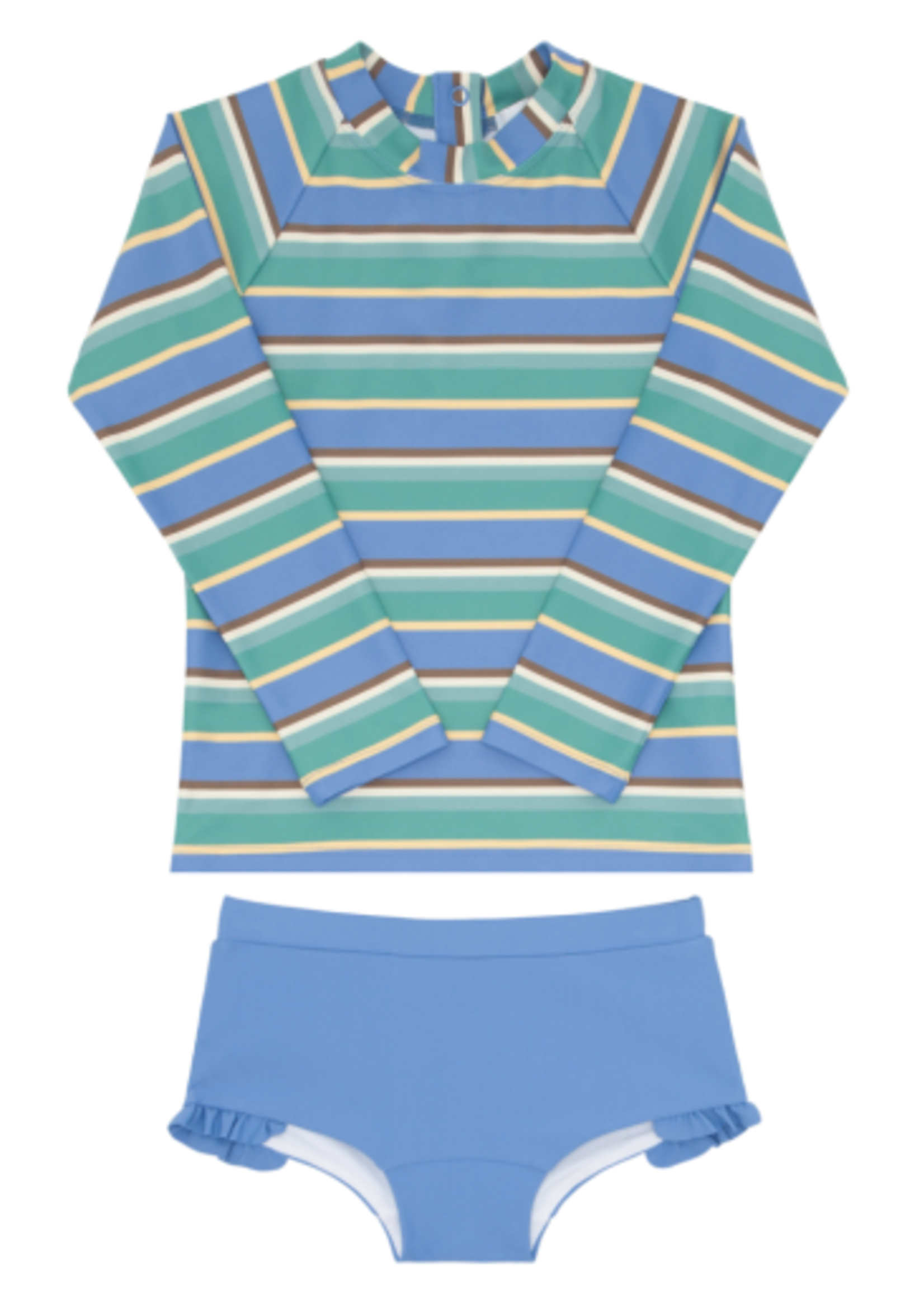 Minnow girls costa stripe rashguard set