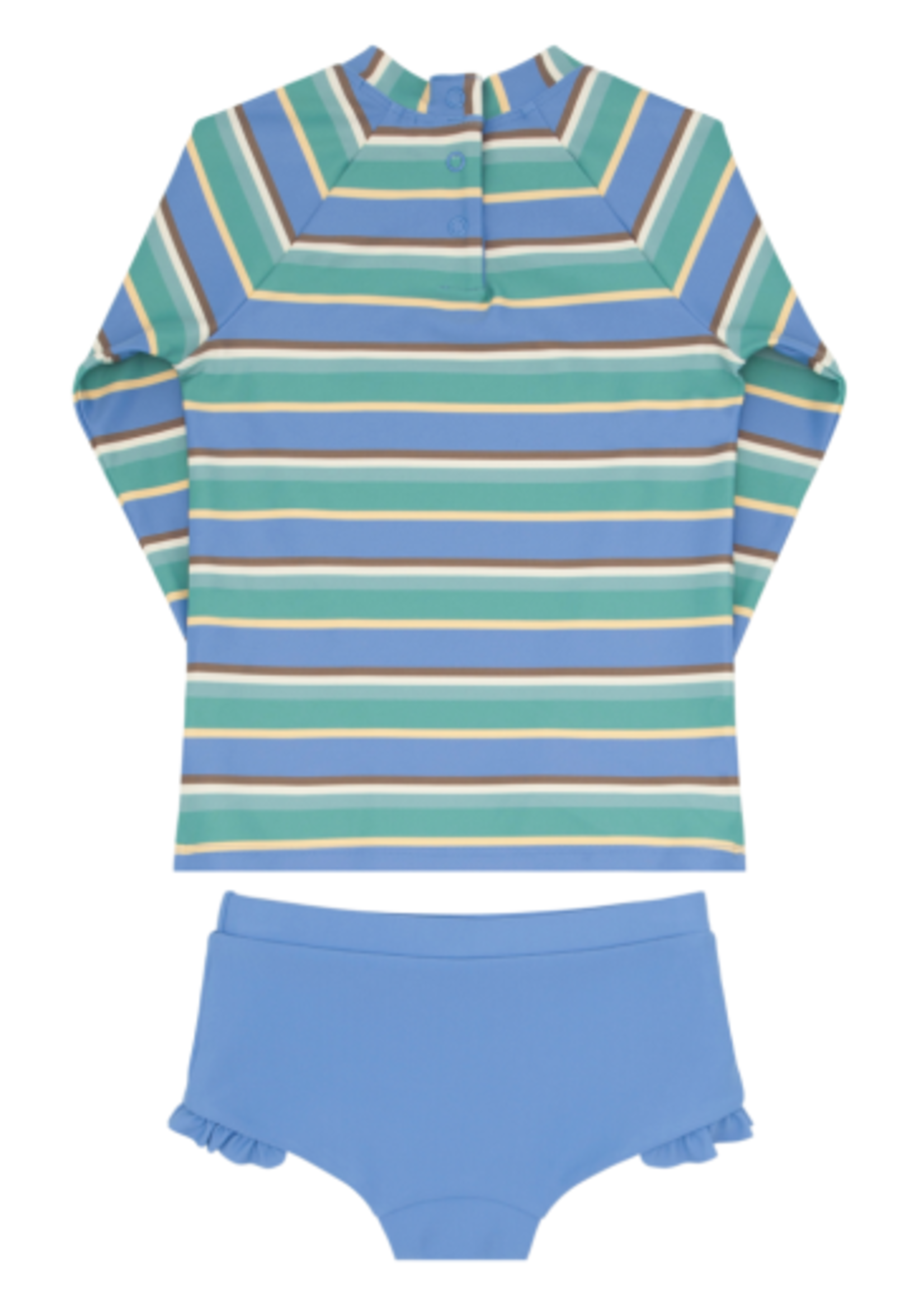 Minnow girls costa stripe rashguard set