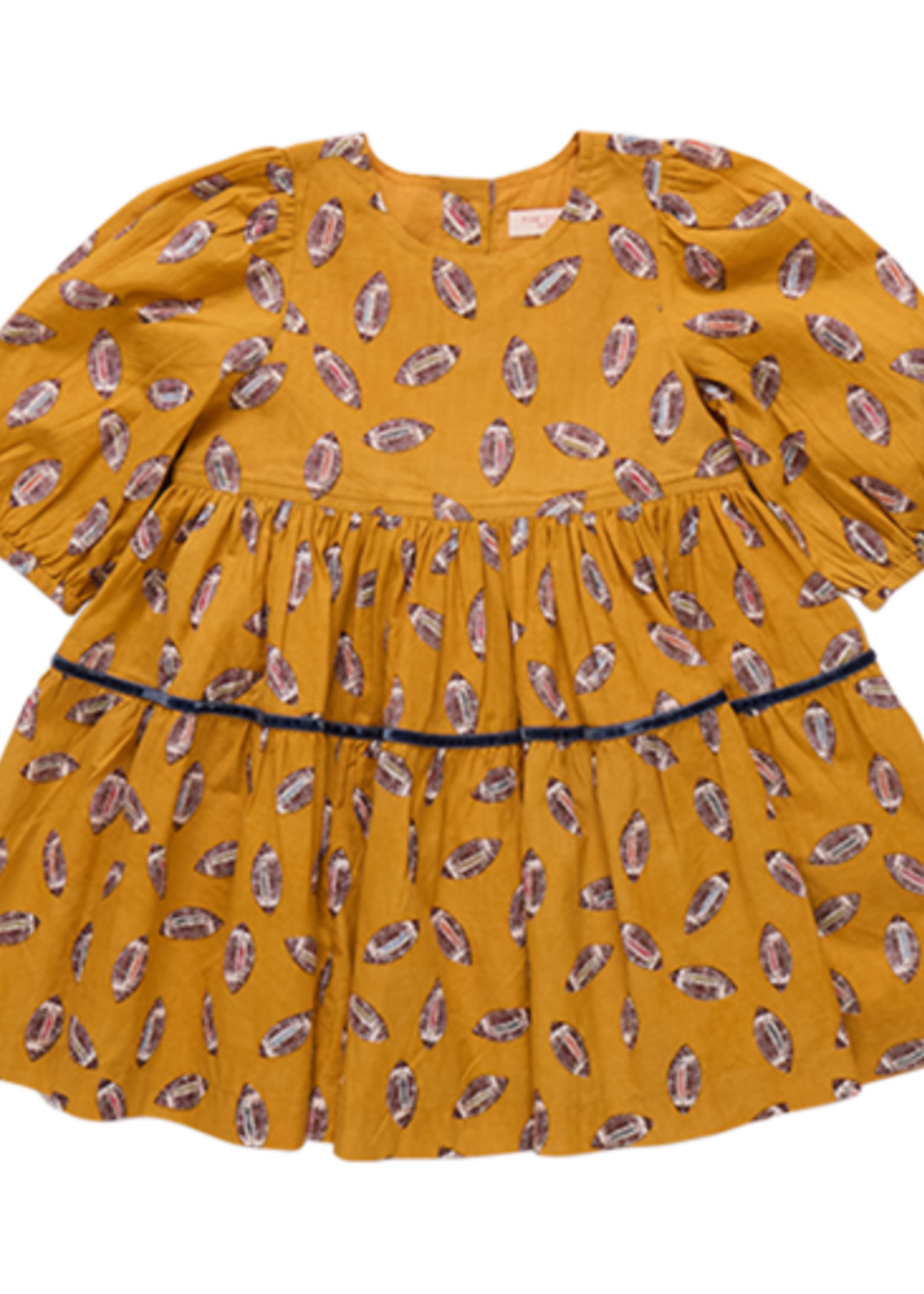 Pink Chicken girls maribelle dress - flying footballs