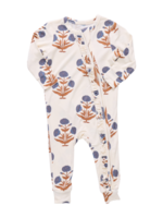 Pink Chicken baby girls ruffle bamboo romper - dandelion