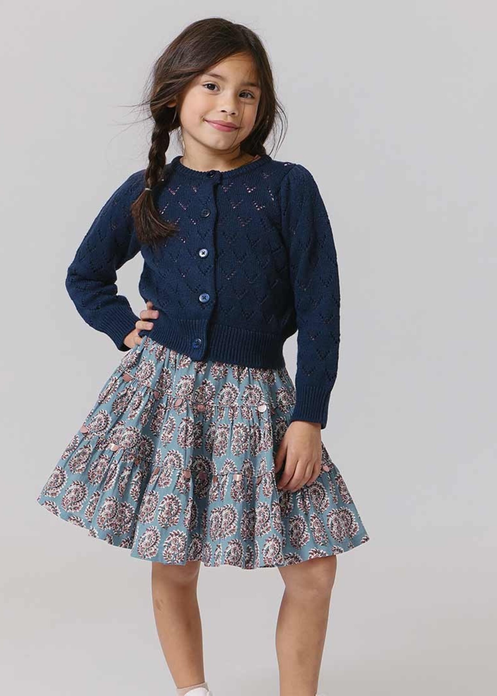 Pink Chicken girls allie skirt - blue paisley