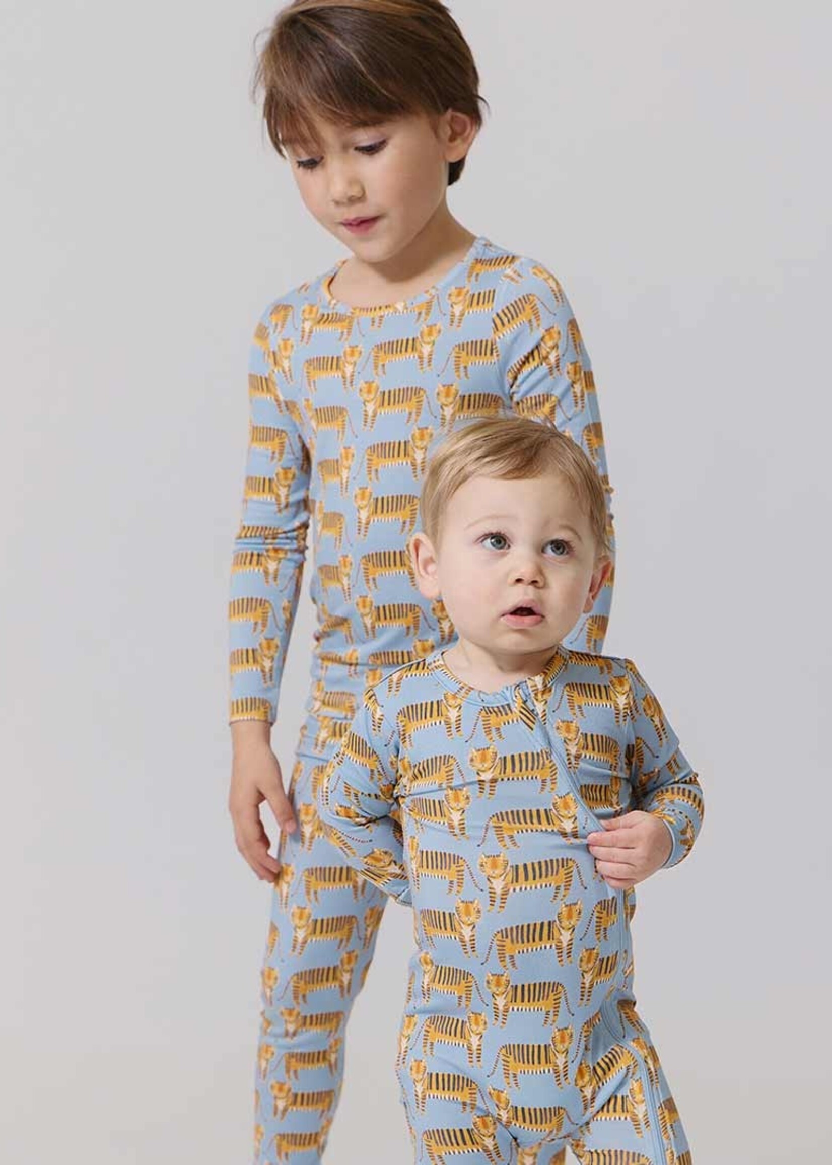 Pink Chicken kids bamboo pj set - tigers