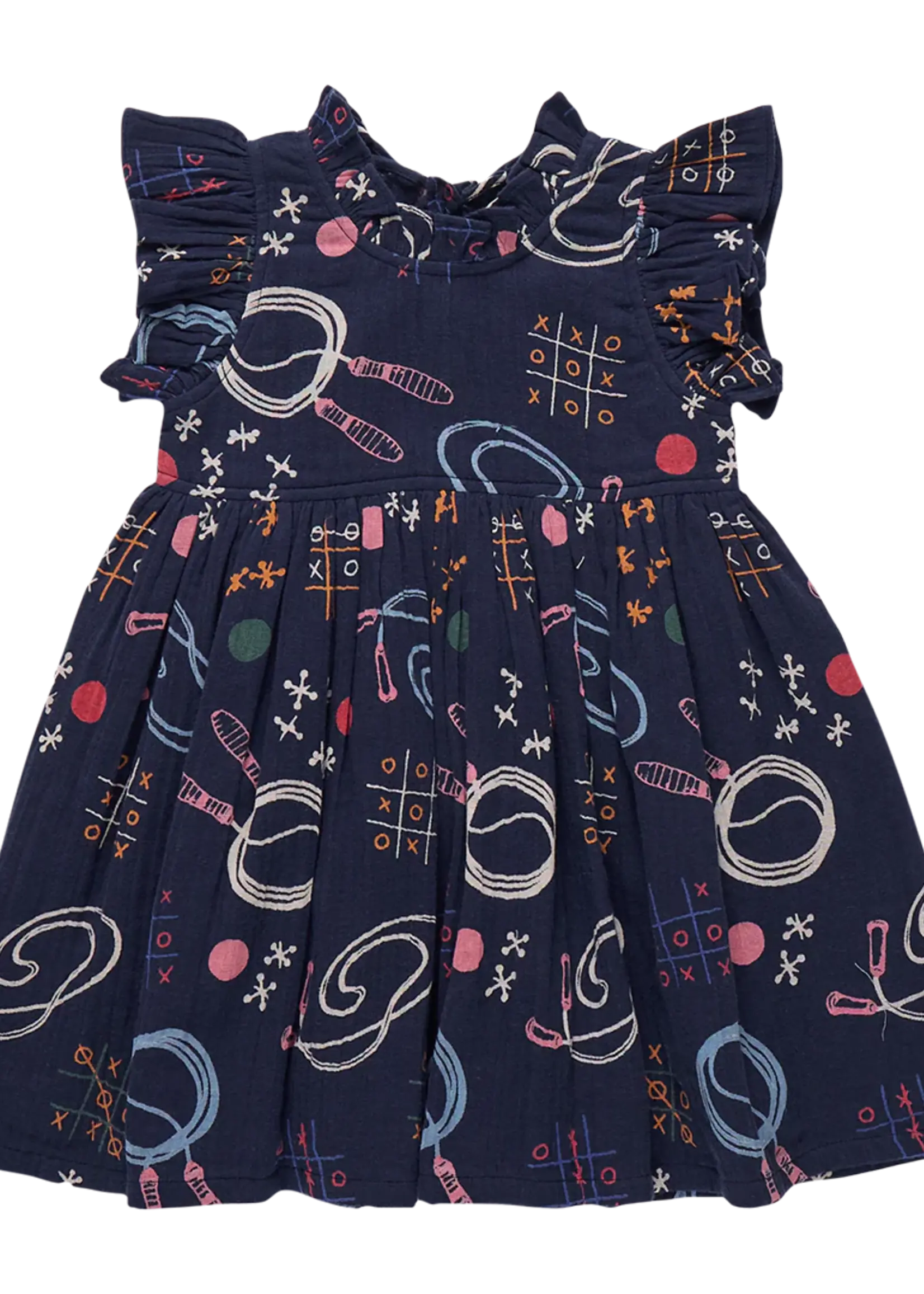 Pink Chicken girls jennifer dress - tic tac toe