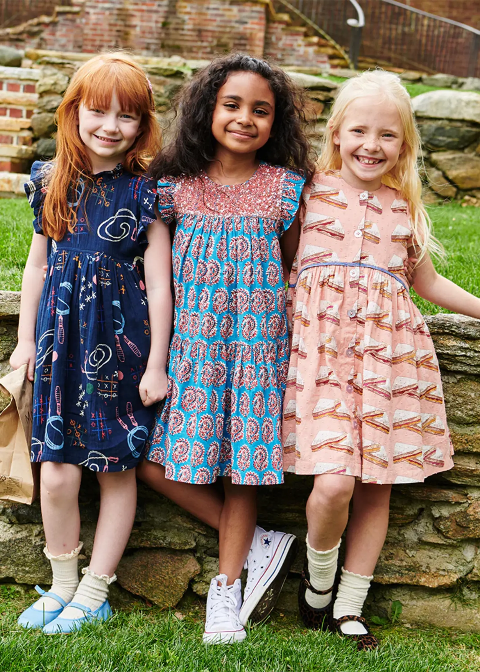 Pink Chicken girls jennifer dress - tic tac toe