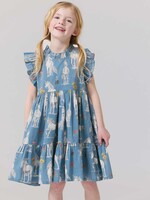 Pink Chicken girls jennifer dress - unicorn field