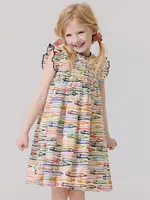 Pink Chicken girls stevie dress - colored pencils