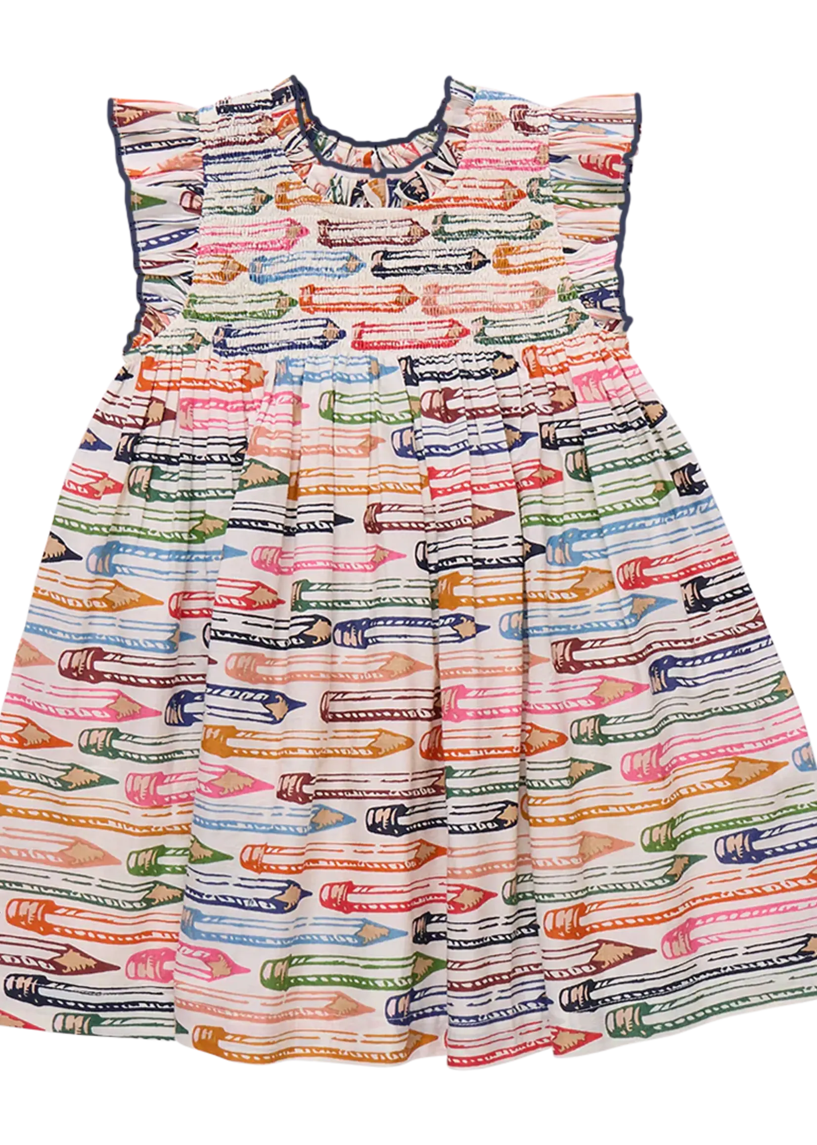 Pink Chicken girls stevie dress - colored pencils