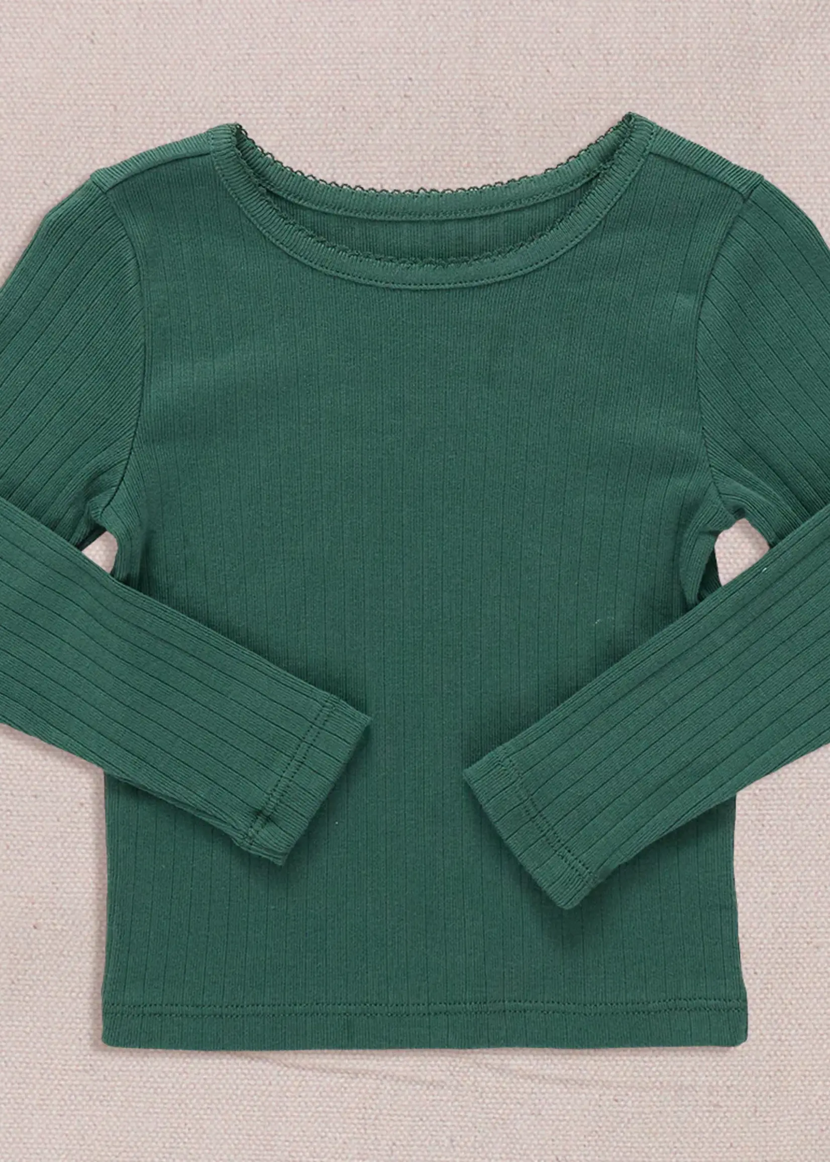 Pink Chicken seesaw long sleeve rib t-shirt  - pine