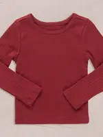 Pink Chicken seesaw long sleeve rib t-shirt - dark red