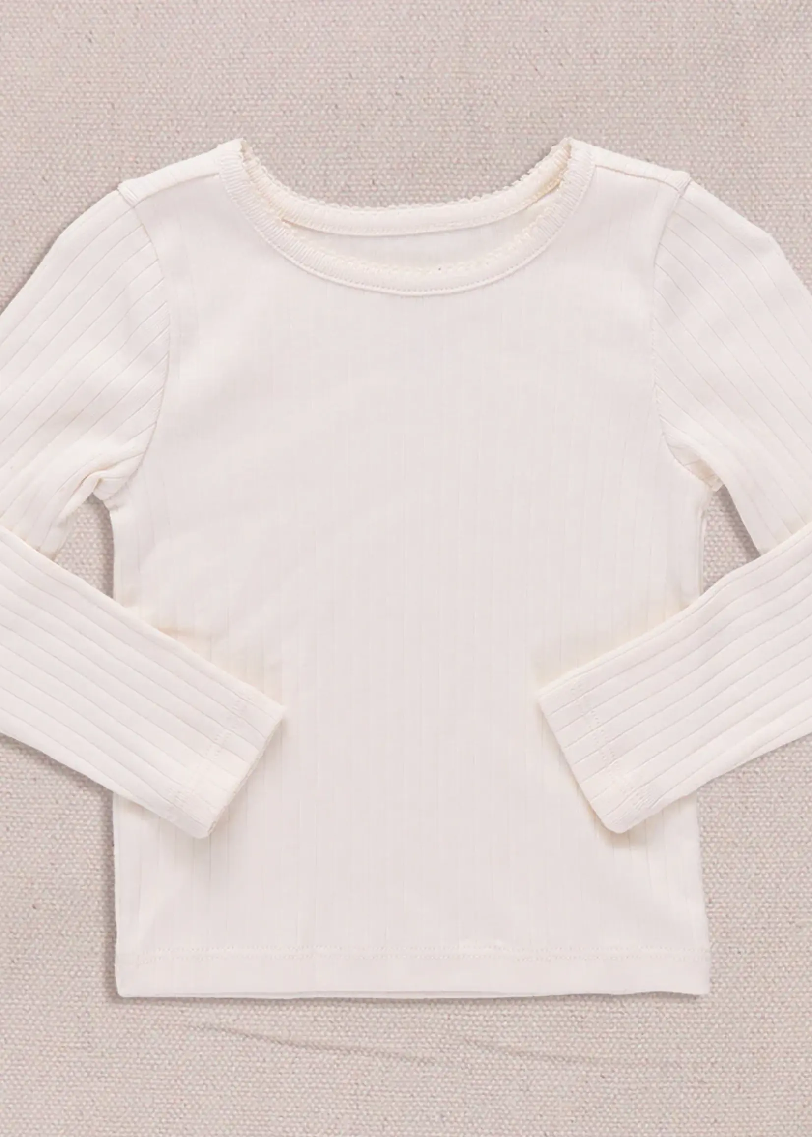 Pink Chicken seesaw long sleeve rib t-shirt - cream