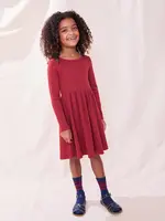 Pink Chicken sunny long sleeve rib dress - dark red