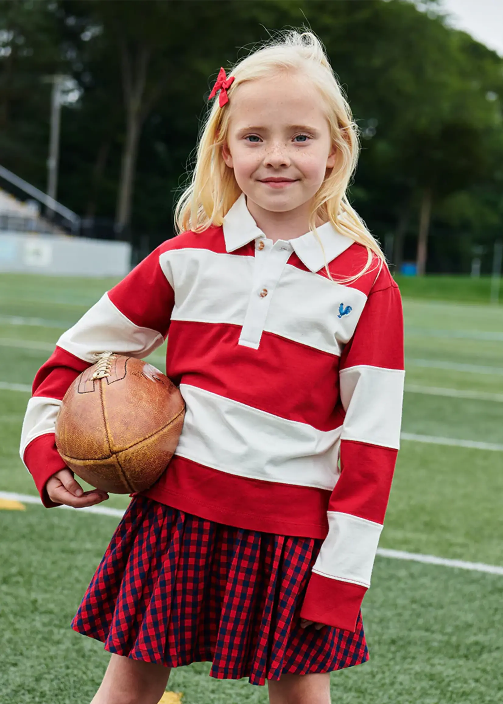 Pink Chicken girls gianna skirt - red blue check
