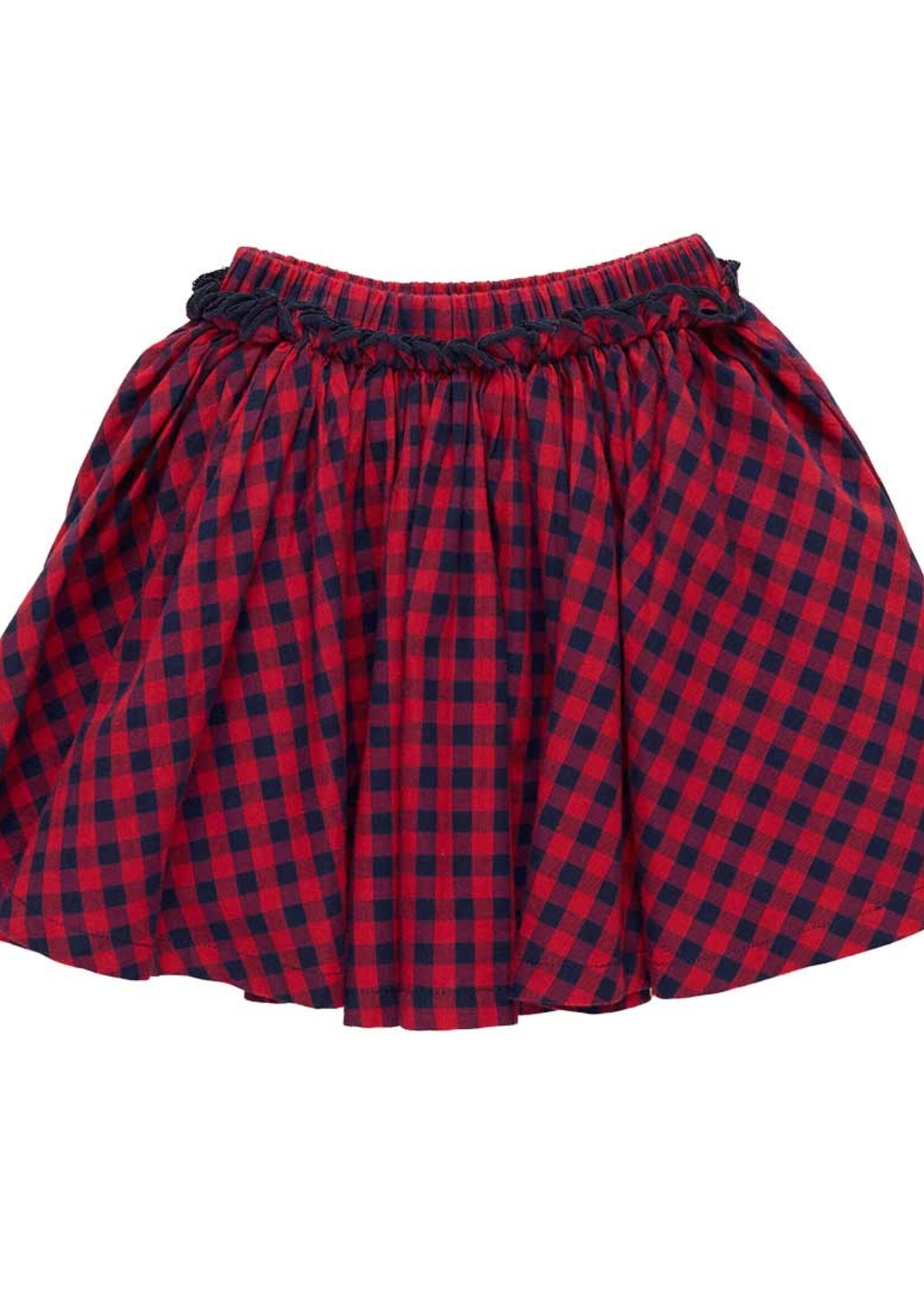 Pink Chicken girls gianna skirt - red blue check
