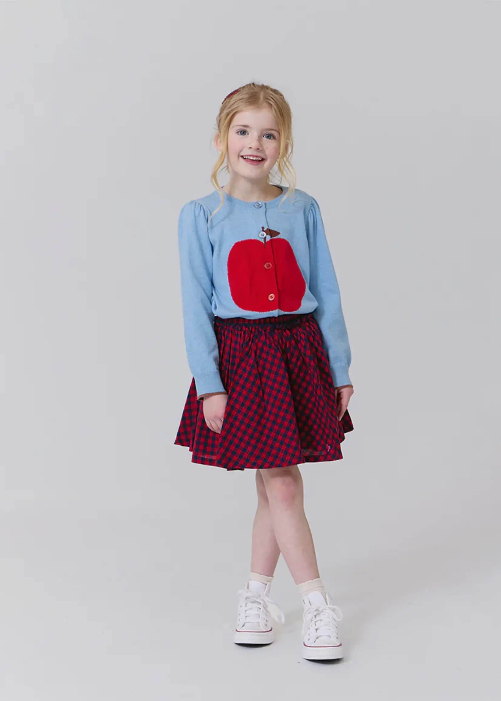 Pink Chicken girls gianna skirt - red blue check