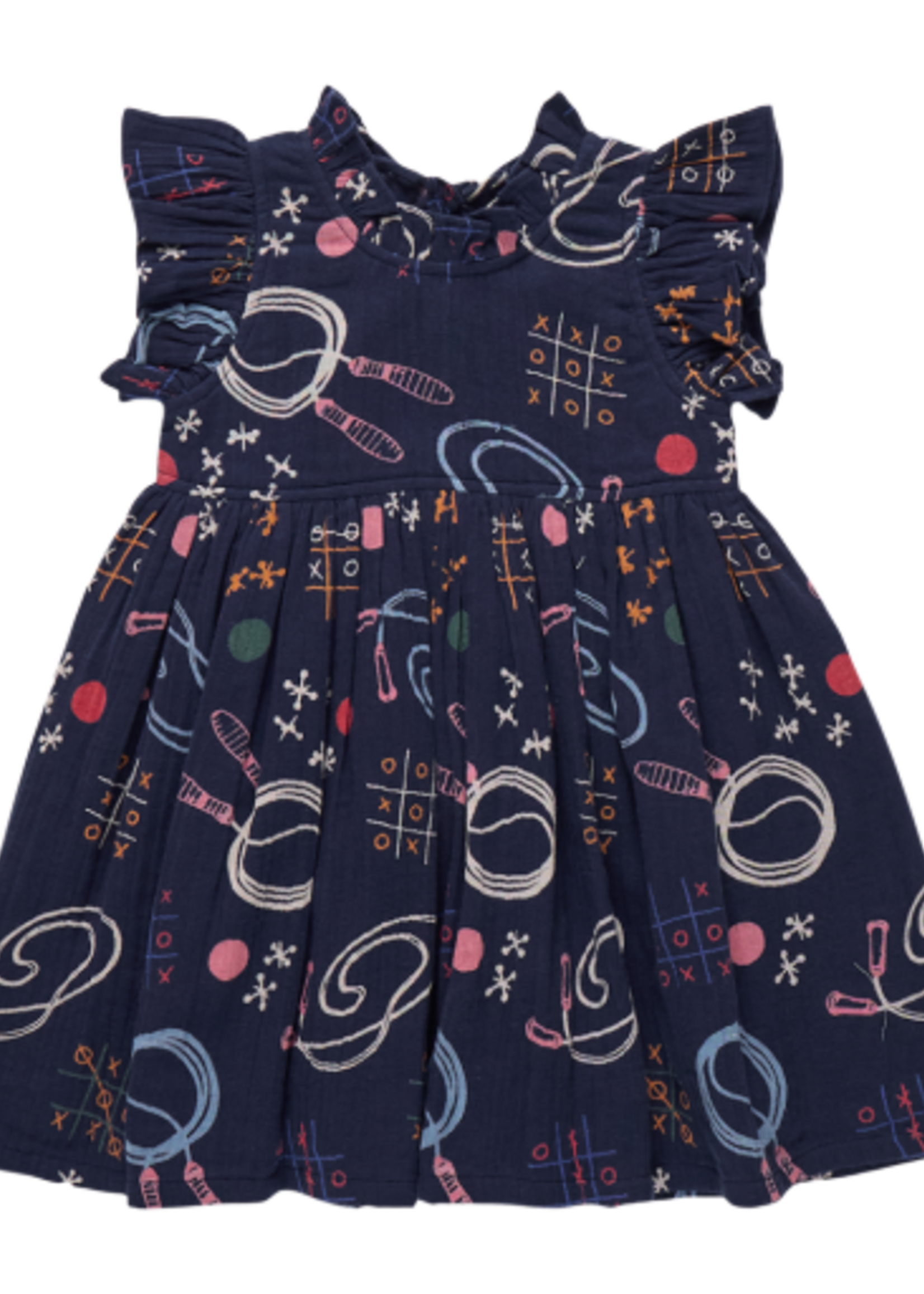 Pink Chicken girls jennifer dress - tic tac toe