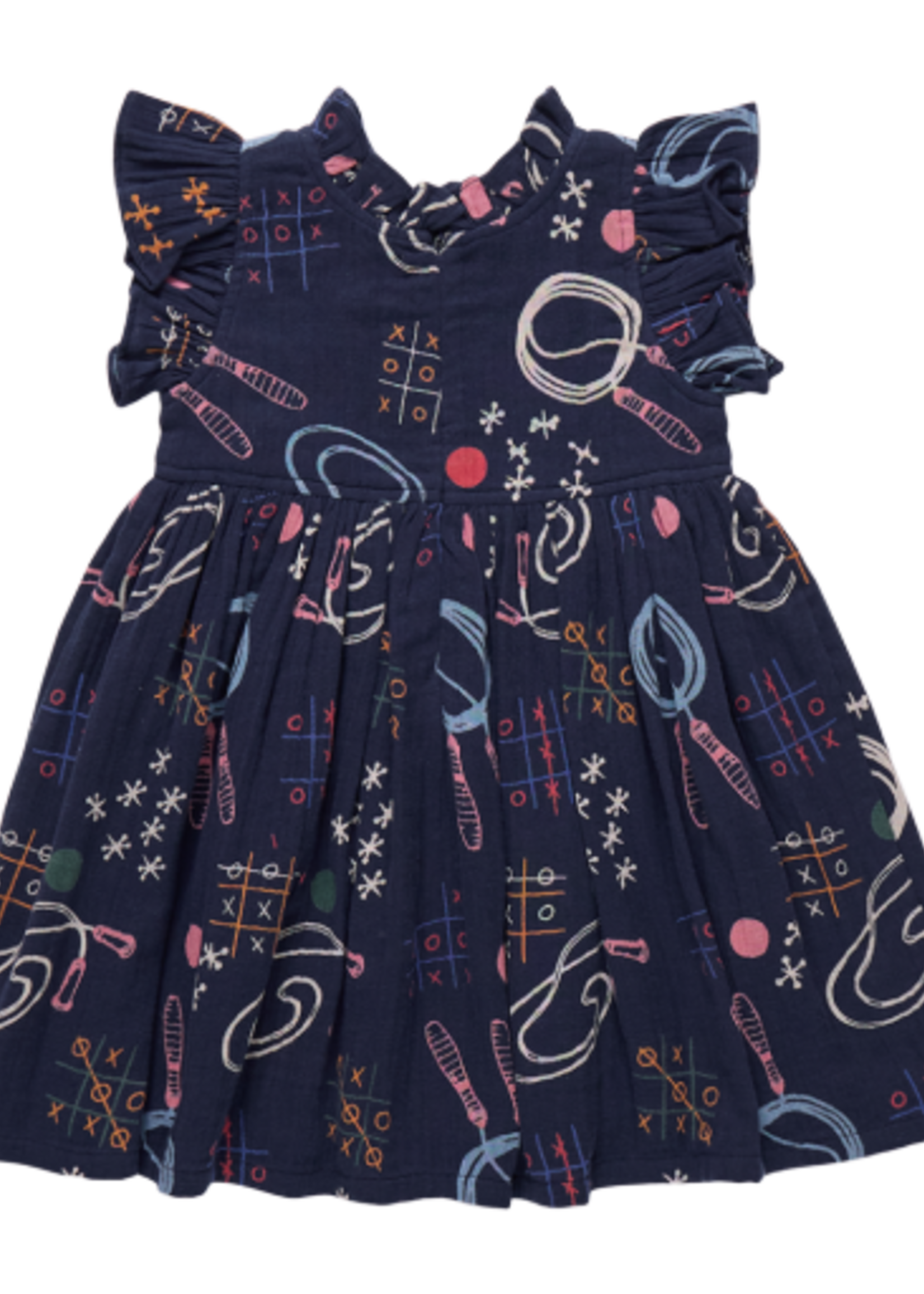 Pink Chicken girls jennifer dress - tic tac toe