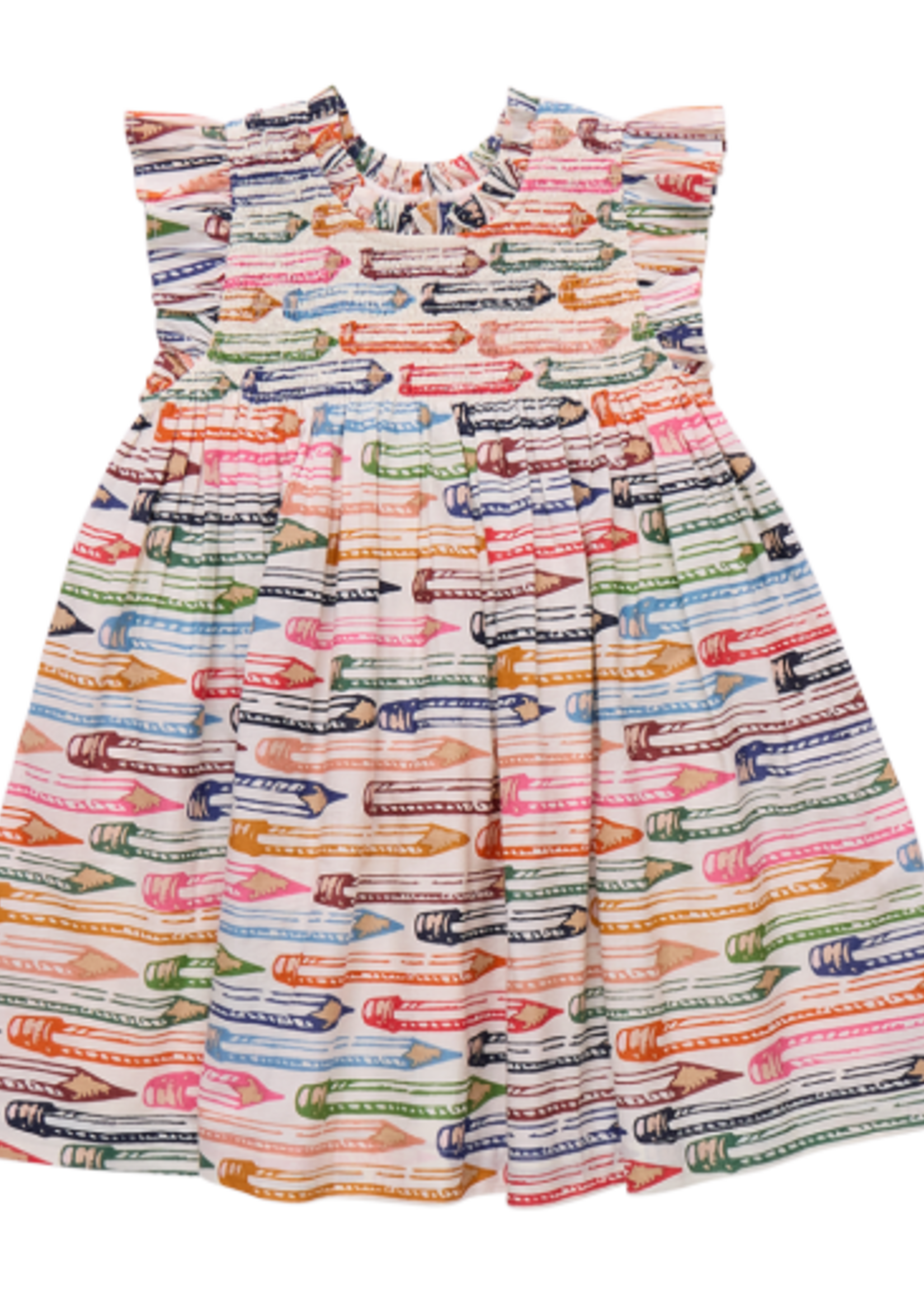 Pink Chicken girls stevie dress - colored pencils