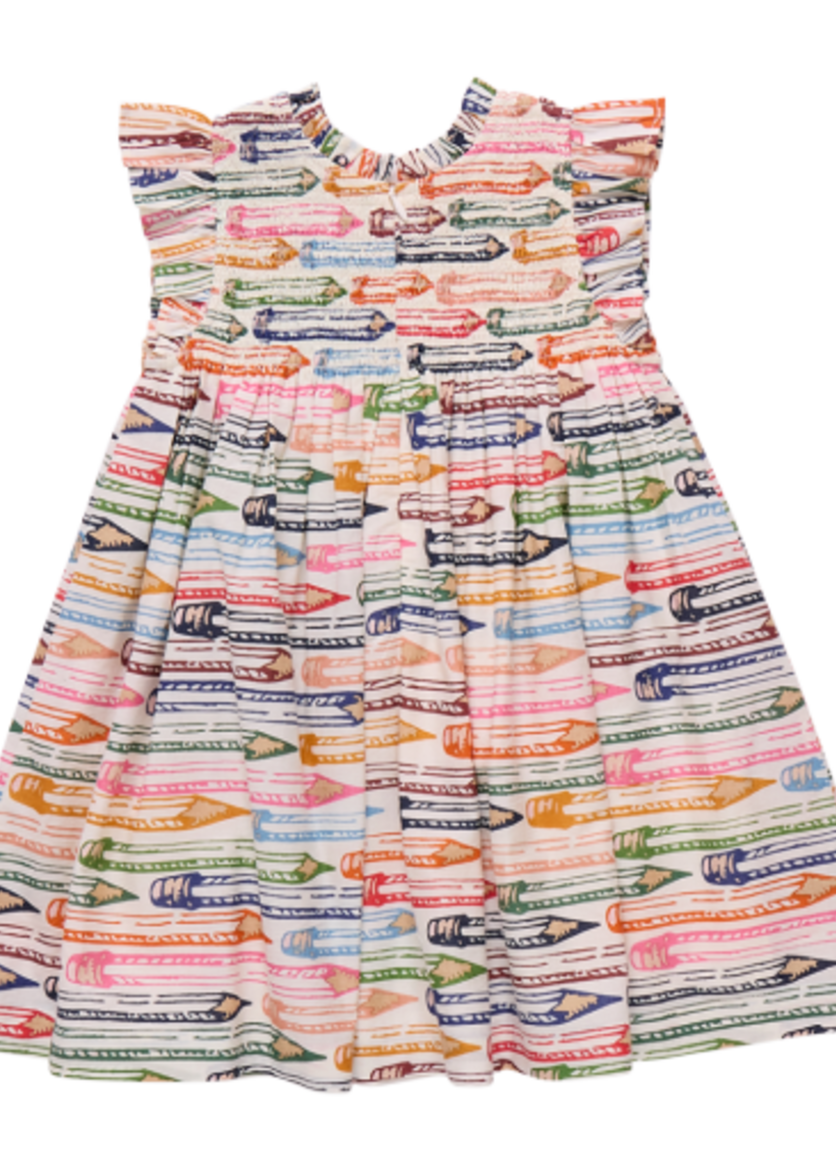 Pink Chicken girls stevie dress - colored pencils