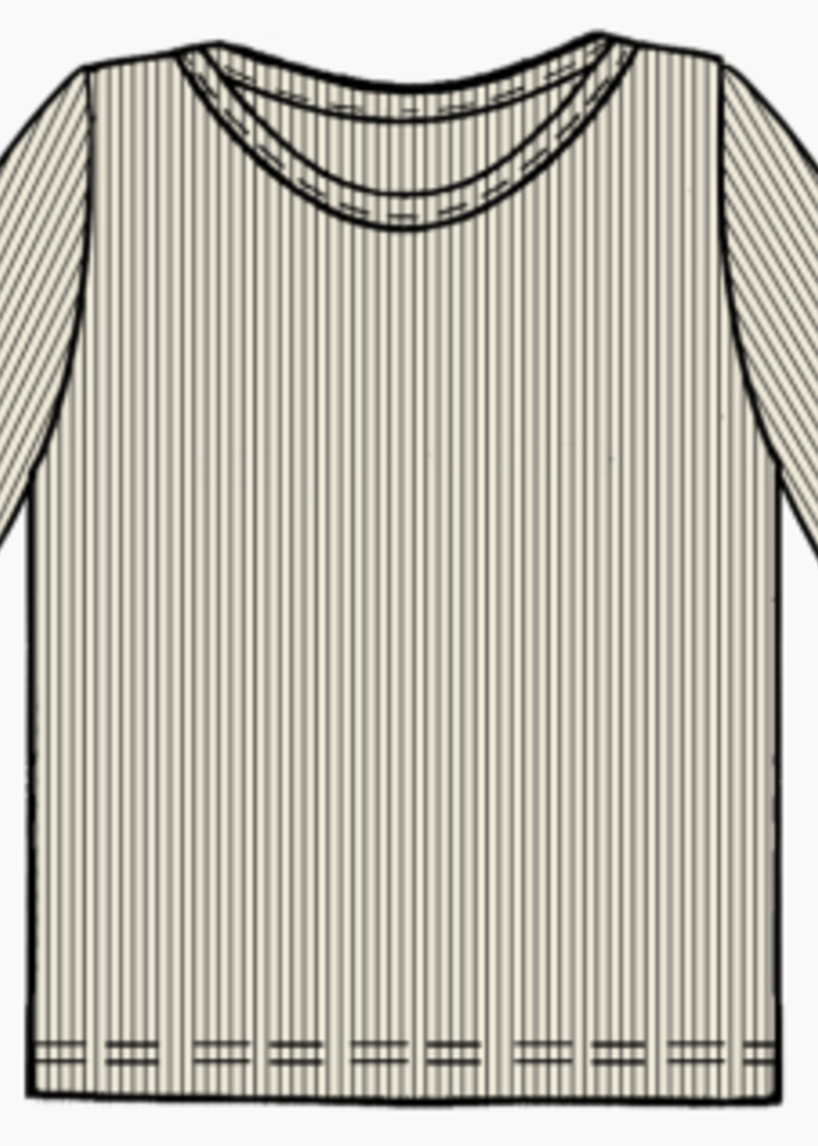 Pink Chicken seesaw long sleeve rib t-shirt - cream