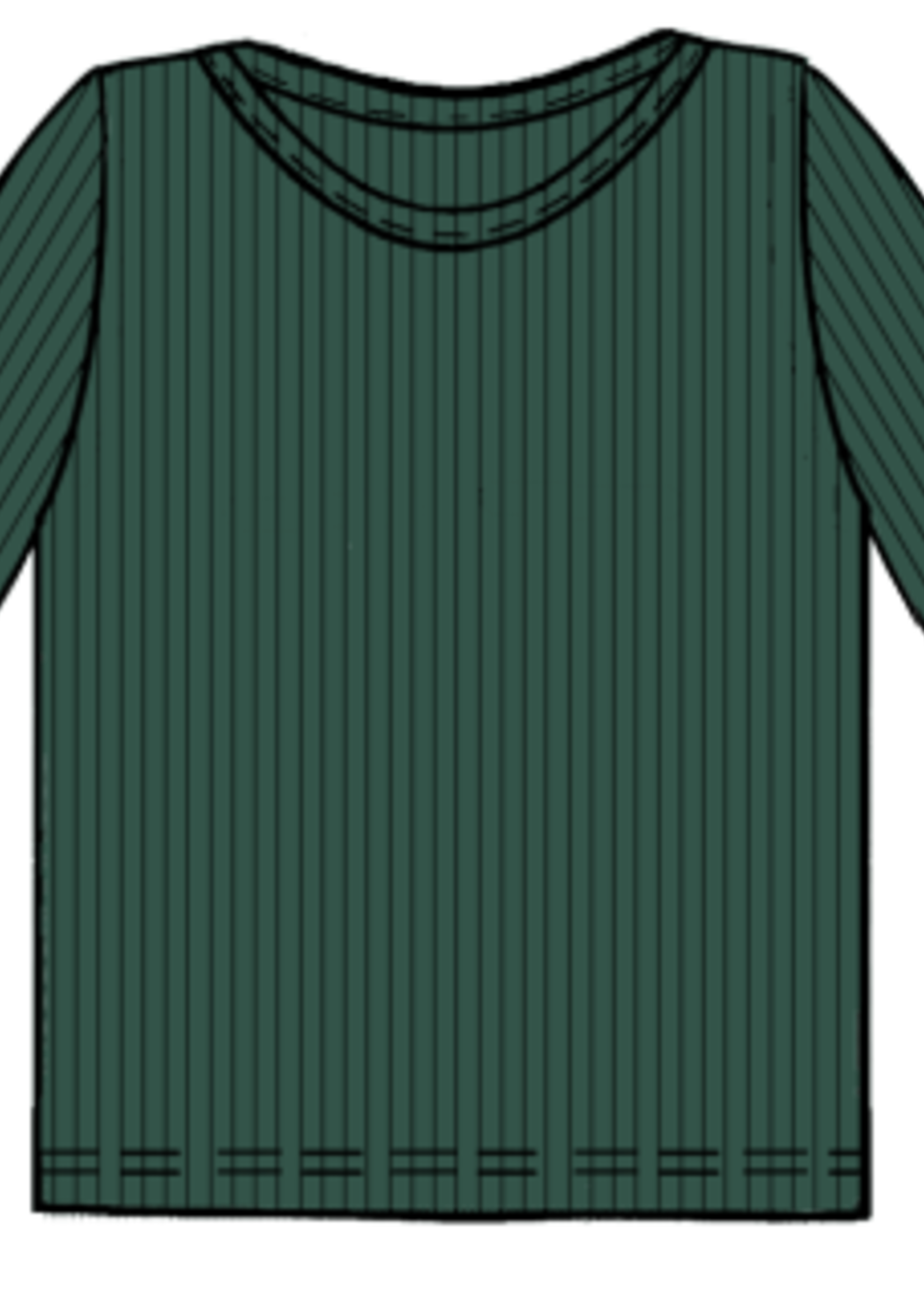 Pink Chicken seesaw long sleeve rib t-shirt  - pine