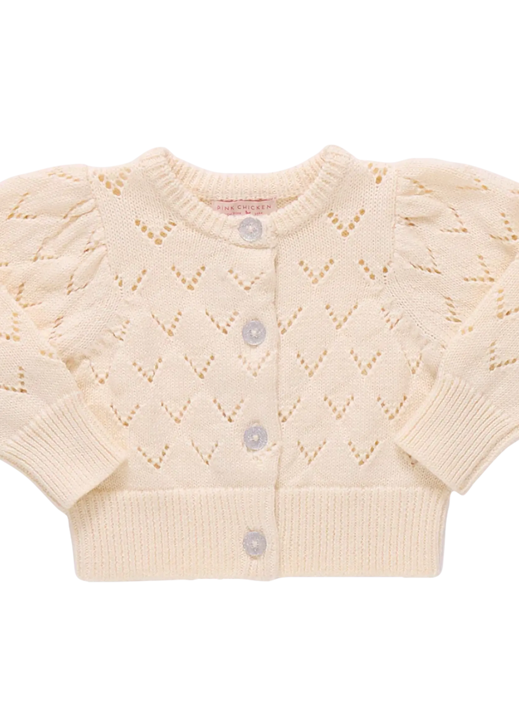 Pink Chicken baby girls connie sweater - ivory