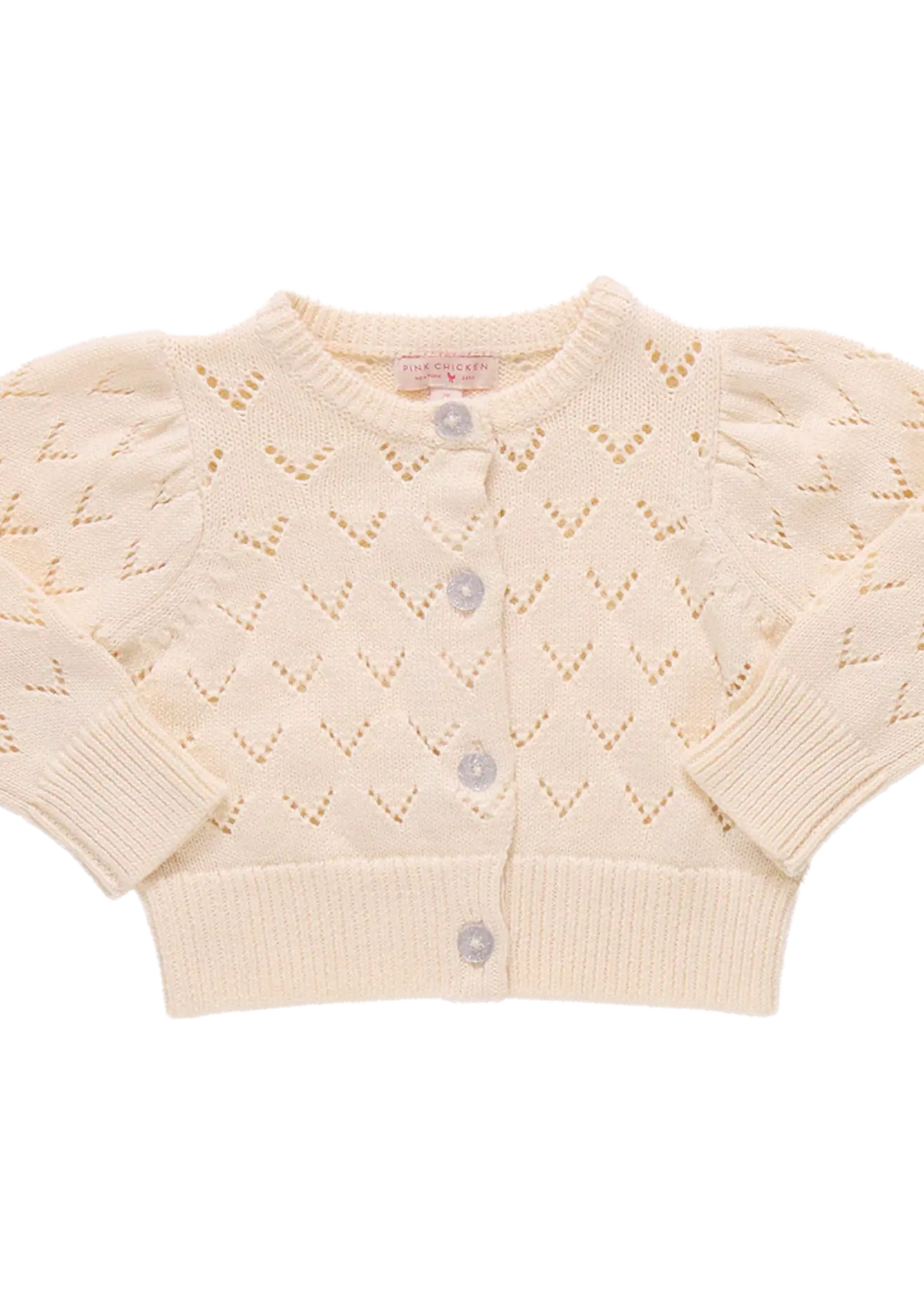 Pink Chicken girls connie sweater - ivory