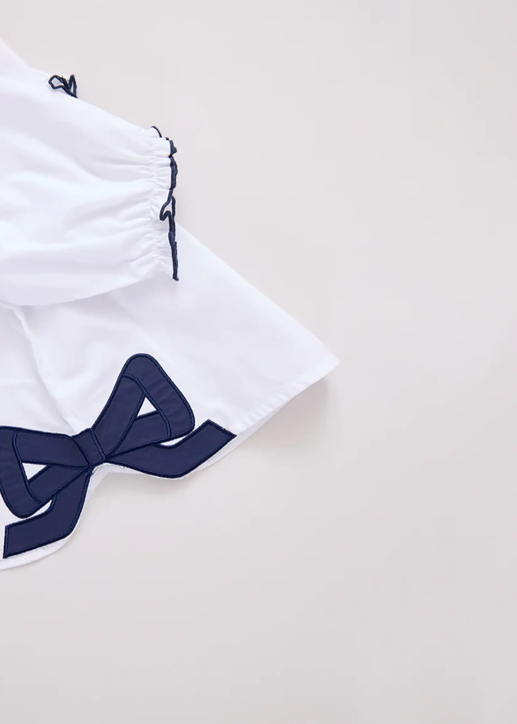 Pink Chicken girls dana bow top - white