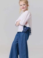 Pink Chicken girls dana bow top - white