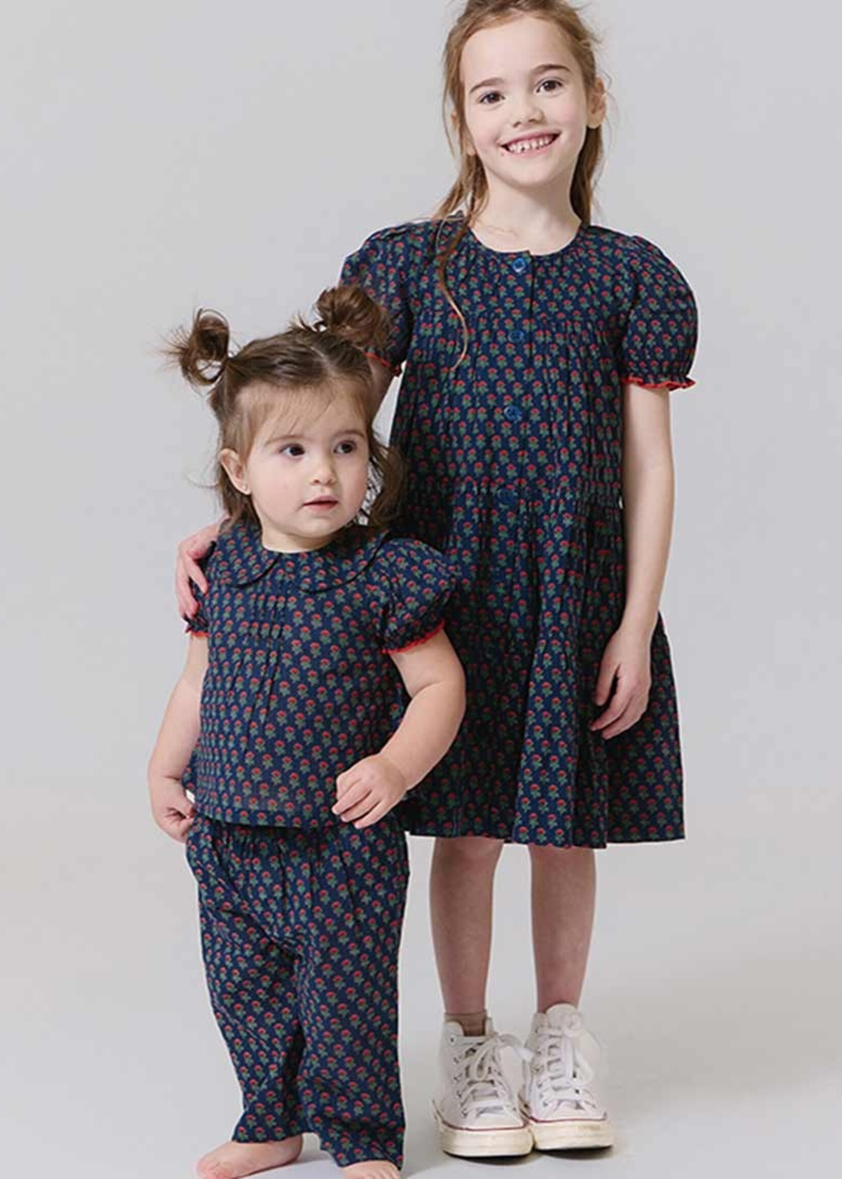 Pink Chicken girls elizabeth dress - navy carnation