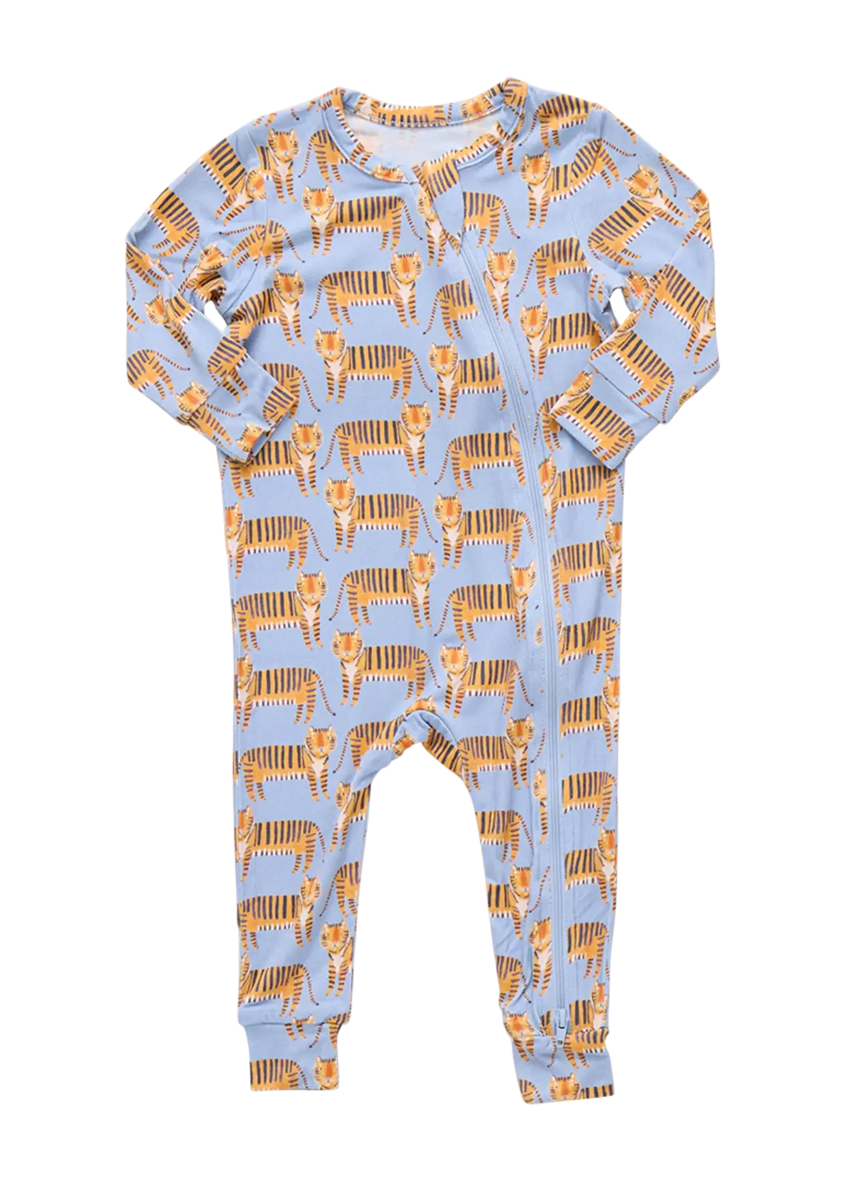 Pink Chicken baby bamboo romper - tigers
