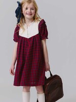 Pink Chicken girls imogen dress - red blue check