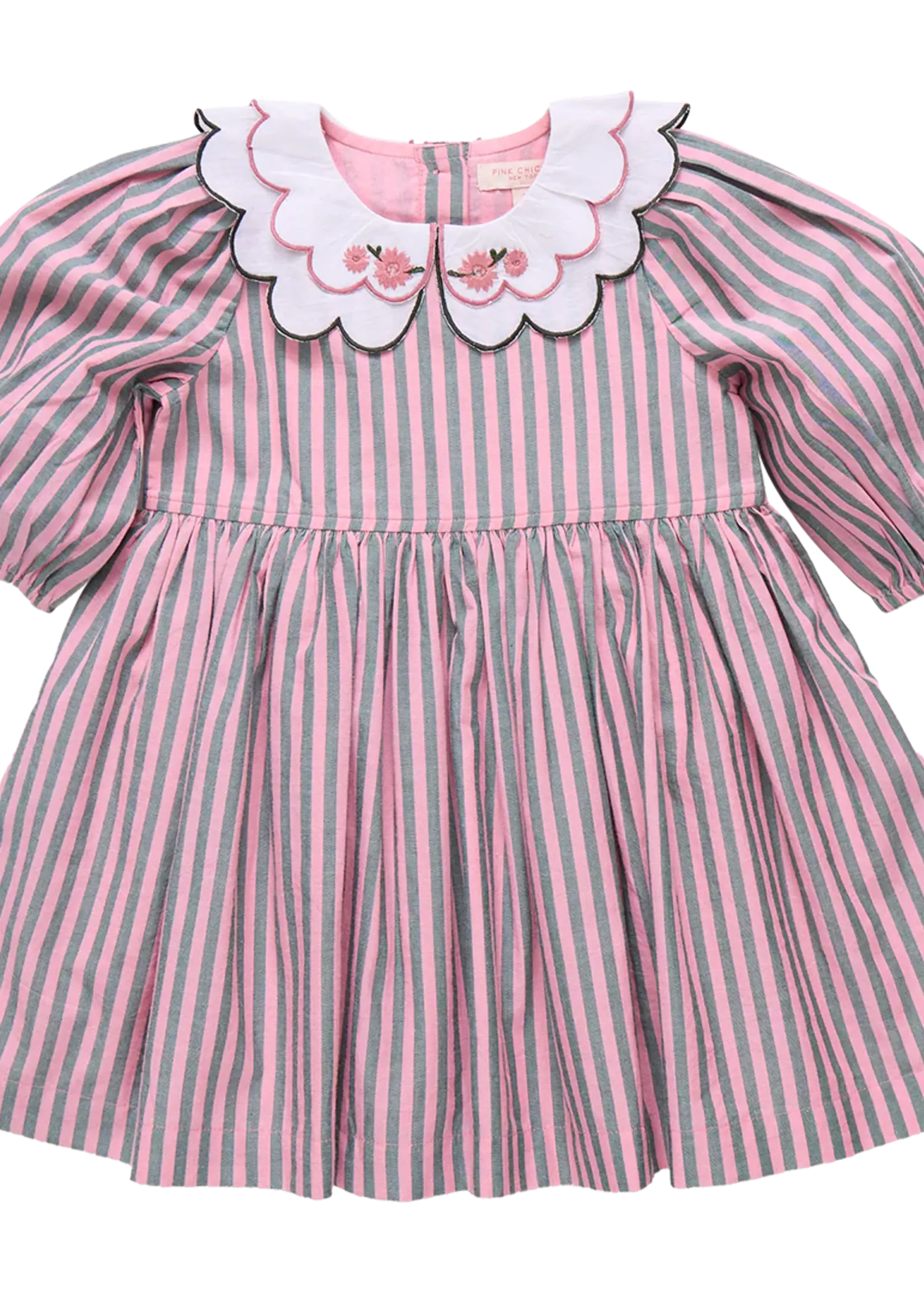 Pink Chicken girls darcy dress - pink green stripe
